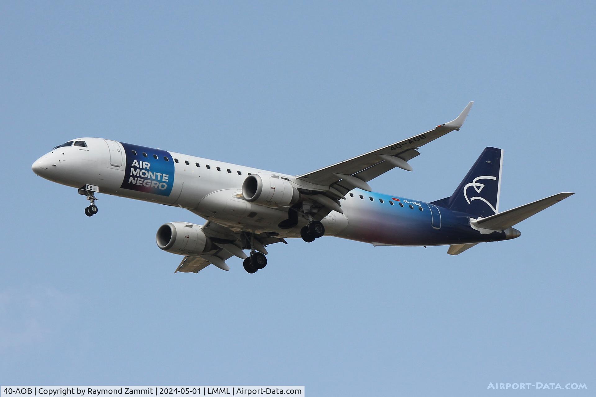 40-AOB, 2009 Embraer ERJ-195LR (ERJ190-200LR) C/N 19000283, Embraer ERJ-195LR 40-AOB Montenegro Airlines