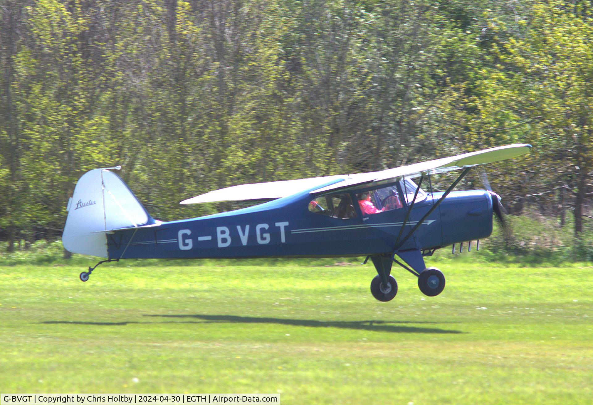 G-BVGT, 1995 Auster J-1A Autocrat C/N PFA 000-220, Taking off from Old Warden, Beds.
