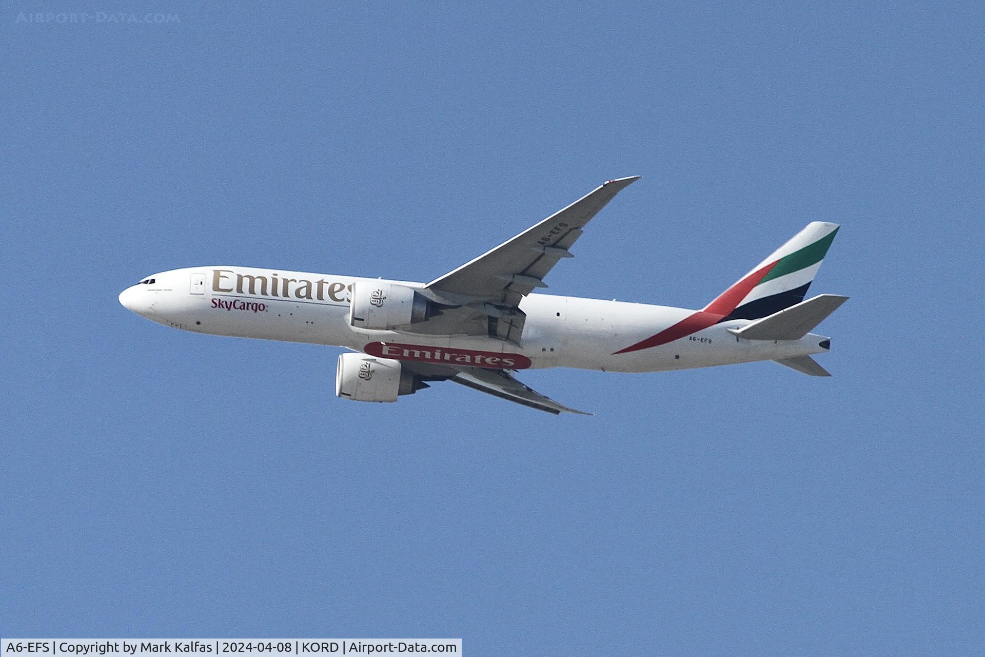 A6-EFS, 2015 Boeing 777-F1H C/N 42234, B77L Emirates Cargo Boeing 777-F1H  A6-EFS UAE9989  EKCH-KORD on a missed approach 27C KORD
