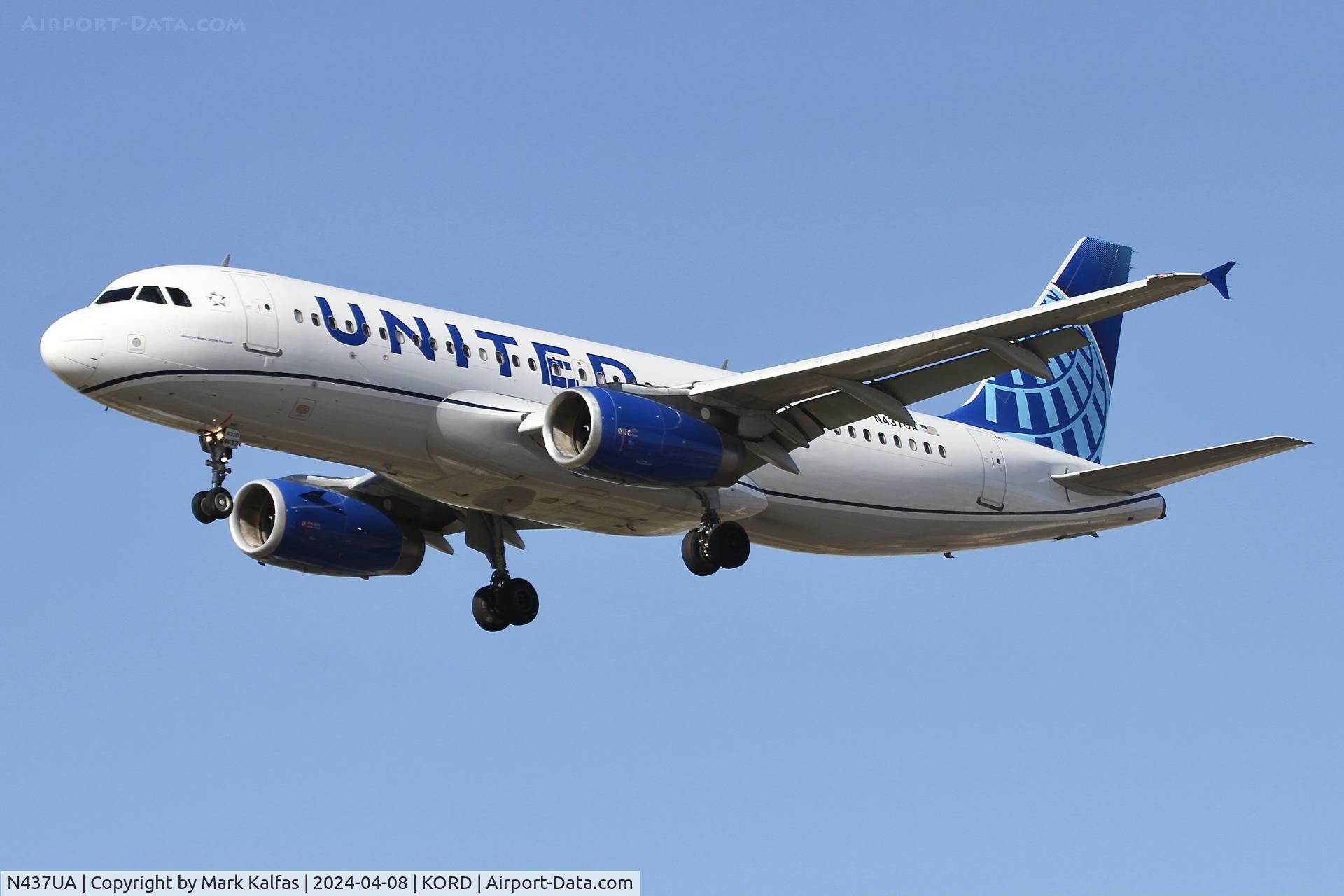 N437UA, 1997 Airbus A320-232 C/N 655, A320 United Airlines Airbus A320-232 N437UA UAL1840 SLC-ORD arriving on 28C ORD