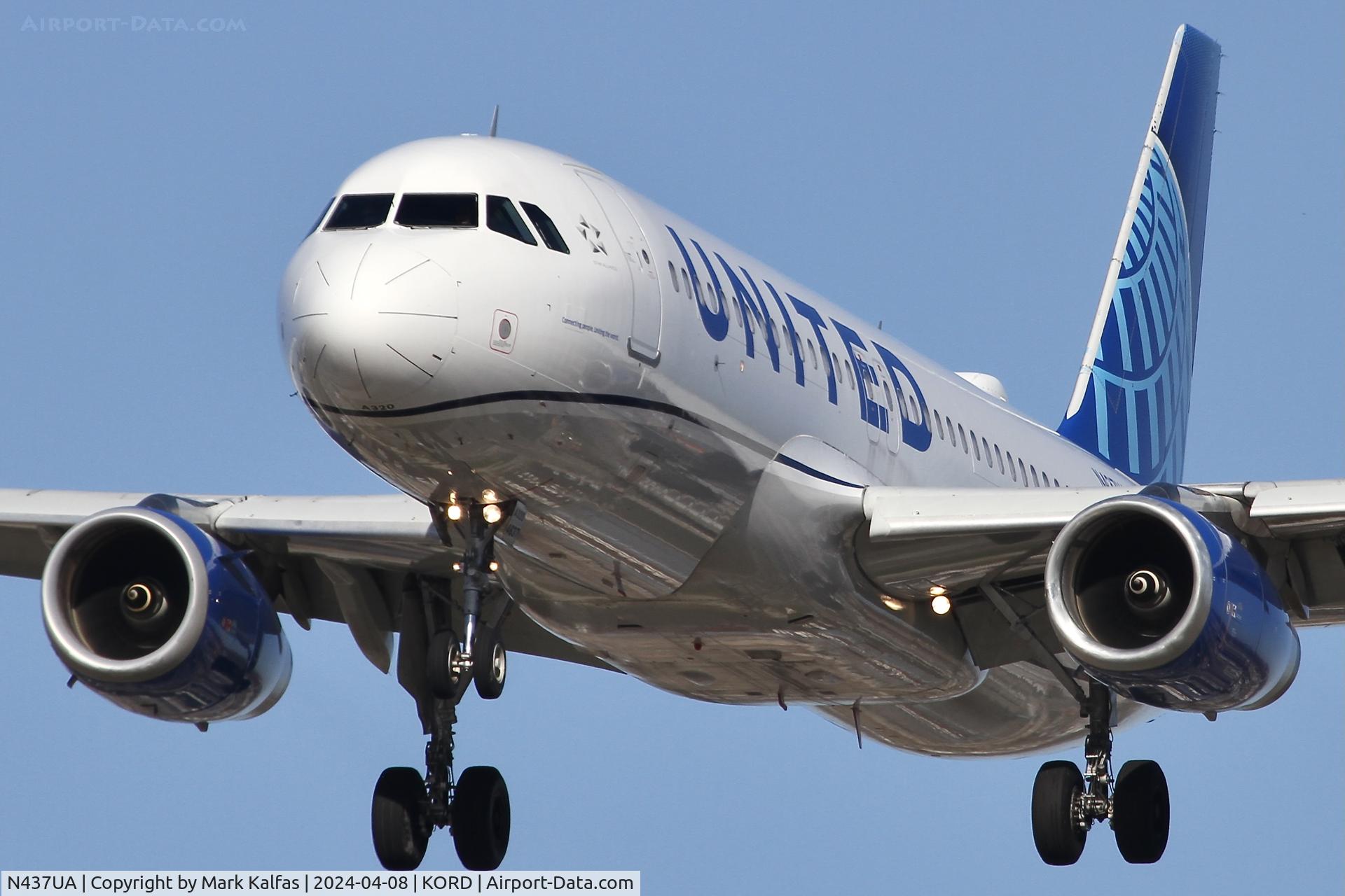 N437UA, 1997 Airbus A320-232 C/N 655, A320 United Airlines Airbus A320-232 N437UA UAL1840 SLC-ORD arriving on 28C ORD