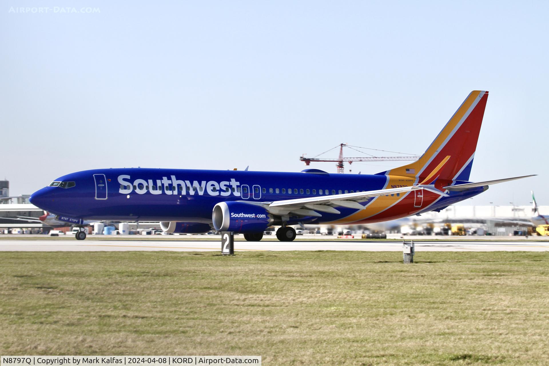 N8797Q, 2023 Boeing 737-8 MAX C/N 67787, B38M Southwest Boeing 737-8 MAX N8797Q SWA864 ORD-DAL departing 22L ORD