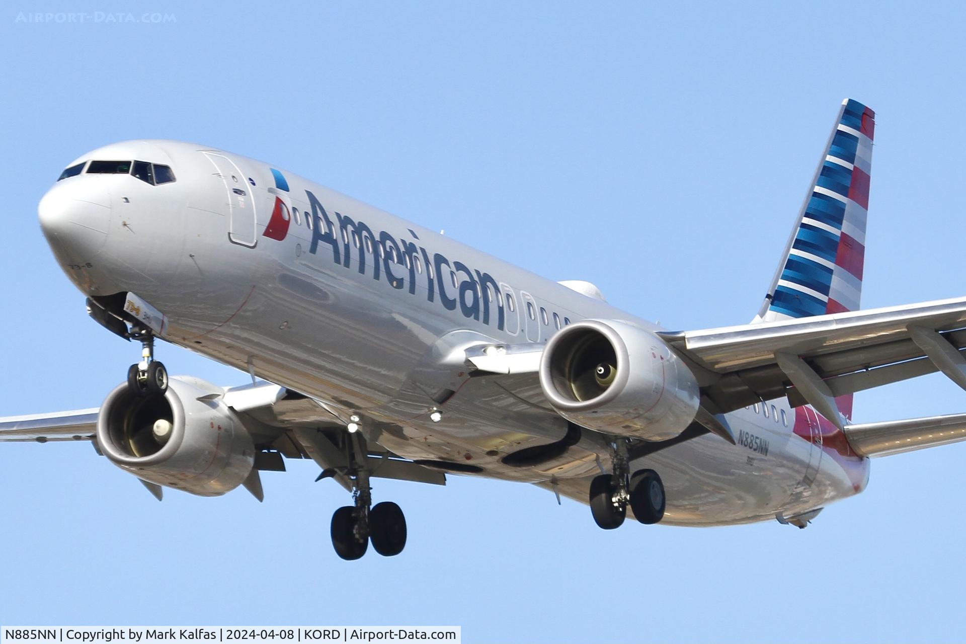 N885NN, Boeing 737-823 C/N 31139, B738 American Airlines Boeing 737-823 N885NN AAL1328 ABQ-ORD arriving on 28C KORD