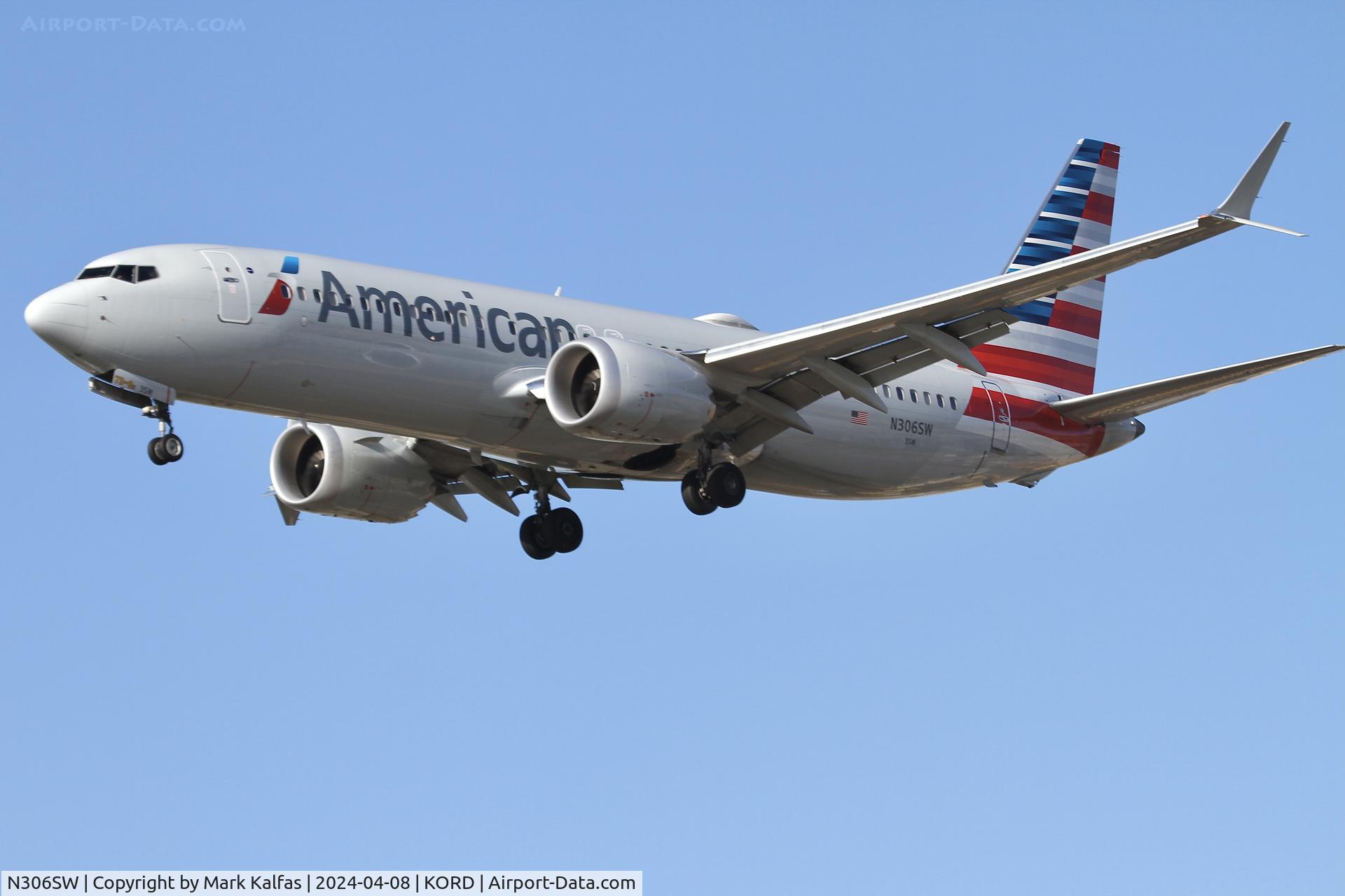 N306SW, 2021 Boeing 737-8 MAX C/N 44488, B38M American Airlines Boeing 737-8 MAX N306SW
AAL2285 SNA-ORD arriving 28C KORD