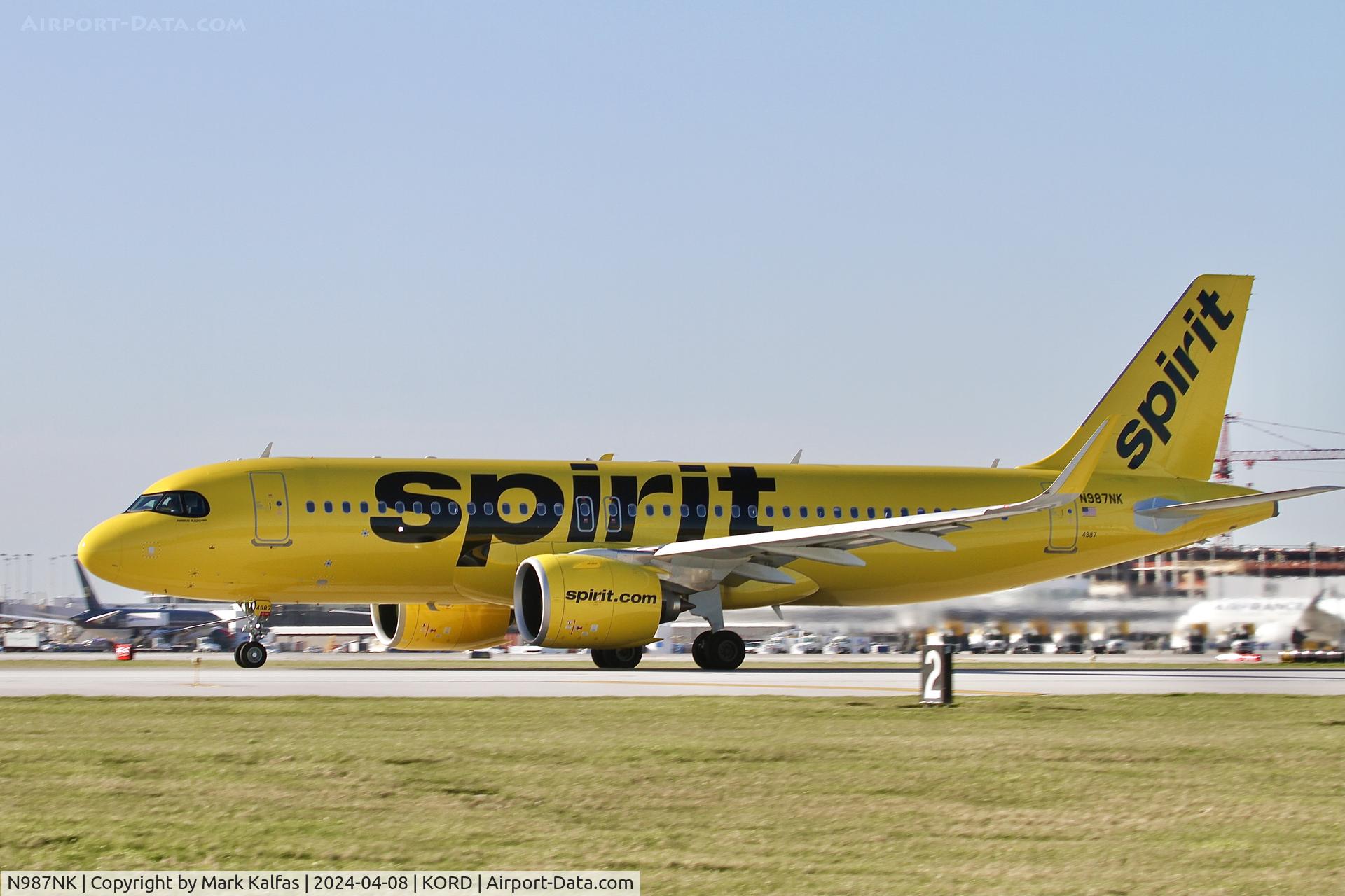 N987NK, 2023 Airbus A320-271N C/N 11691, A20N Spirit Airlines Airbus A320-271N N987NK NKS3779 ORD-MCO departing 22L KORD