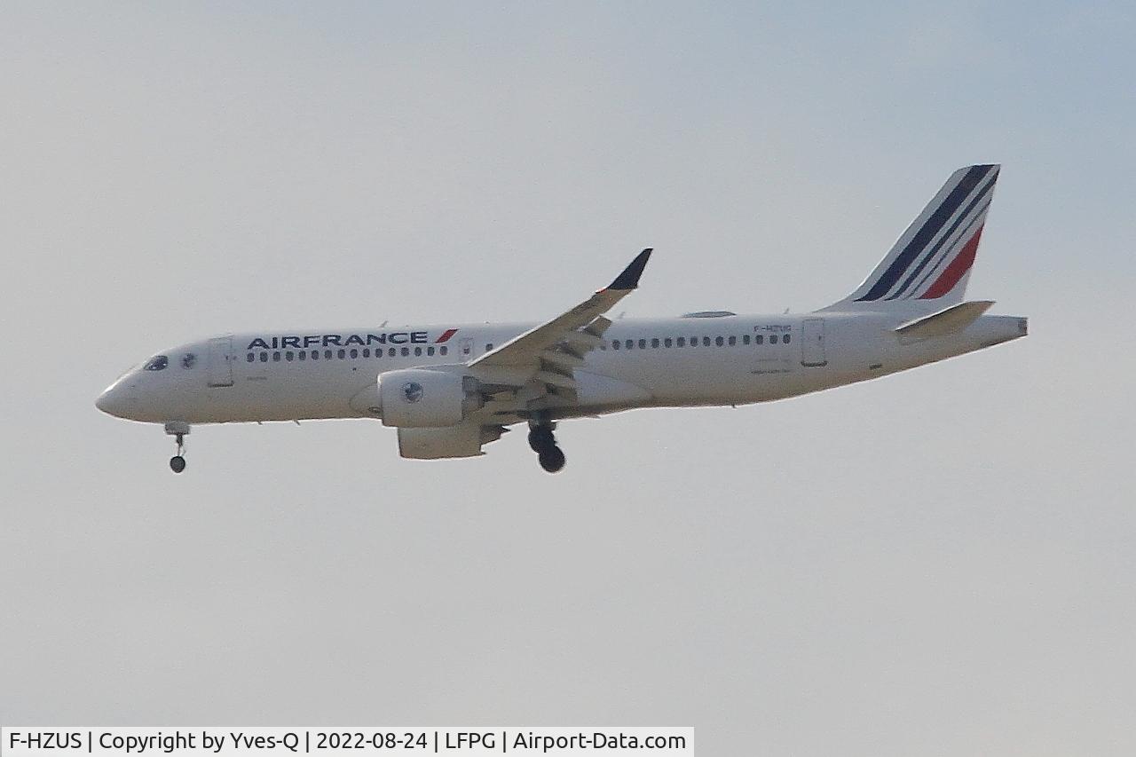 F-HZUS, 2022 Airbus A220-300 C/N 55200, Airbus A220-300, On final rwy 08R, Roissy Charles De Gaulle airport (LFPG-CDG)