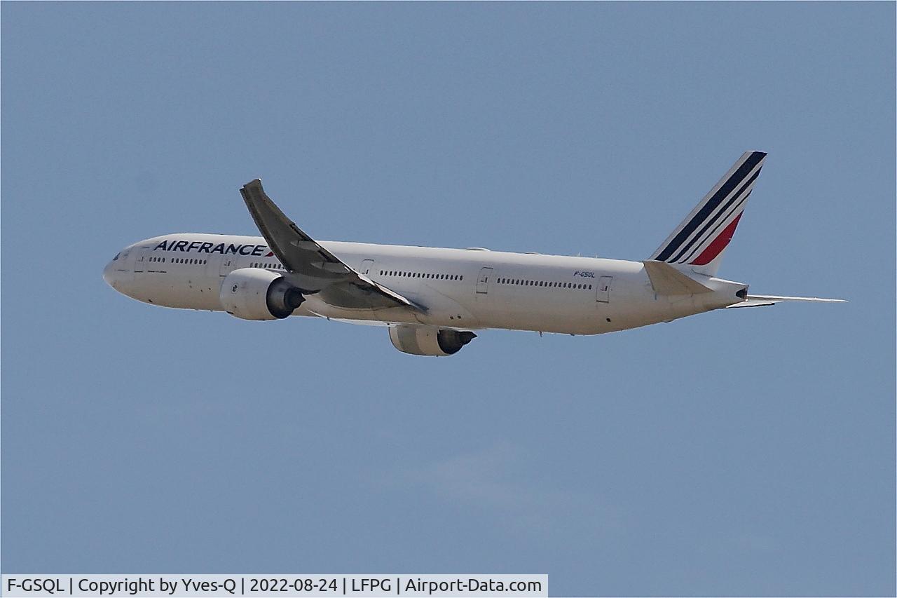 F-GSQL, 2006 Boeing 777-328/ER C/N 32853, Boeing 777-328ER, Take off rwy 08L, Roissy Charles De Gaulle airport (LFPG-CDG)
