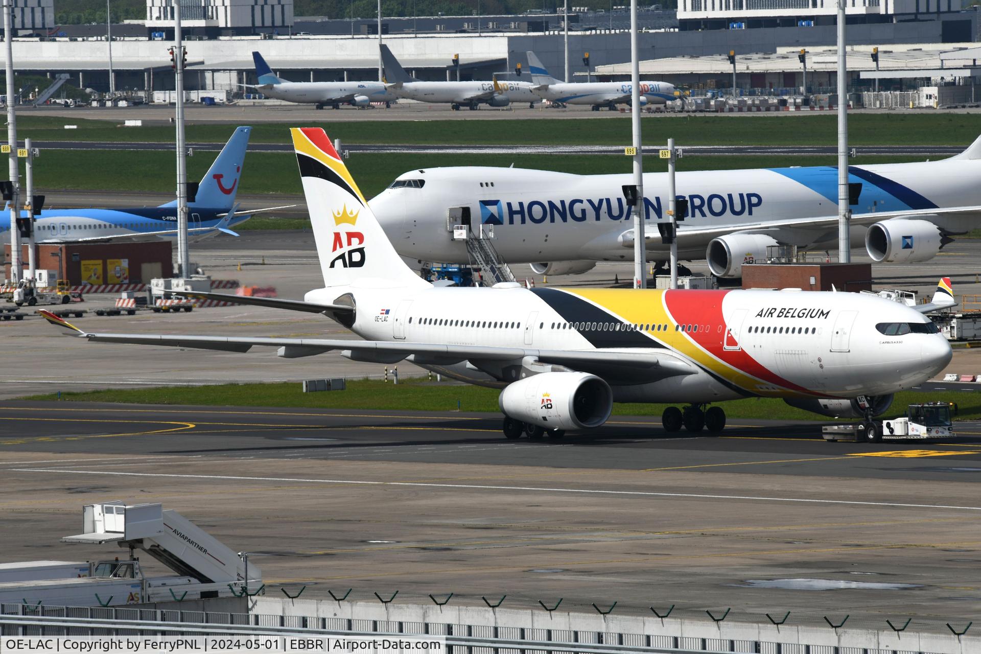 OE-LAC, 2013 Airbus A330-243 C/N 1486, Air Belgium A332 under tow