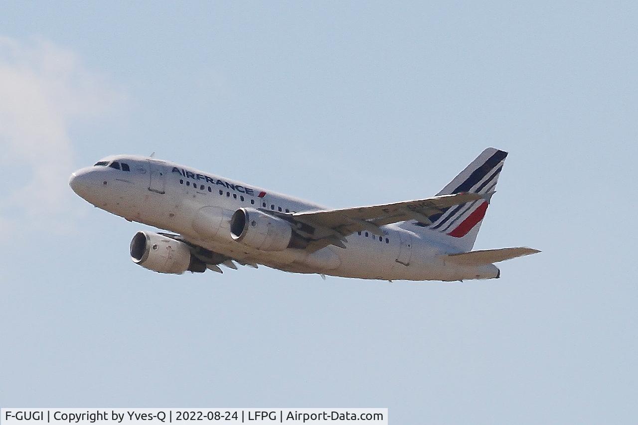 F-GUGI, 2004 Airbus A318-111 C/N 2350, Airbus A318-111, Take off rwy 08L, Roissy Charles De Gaulle airport (LFPG-CDG)