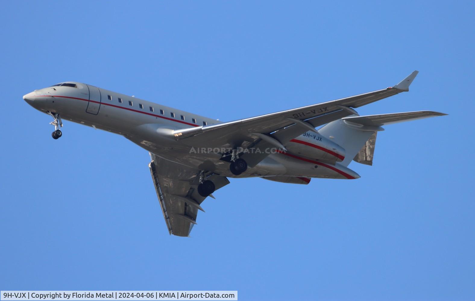 9H-VJX, 2015 Bombardier BD-700-1A10 Global 6000 C/N 9738, Global 6000 zx IND-MIA