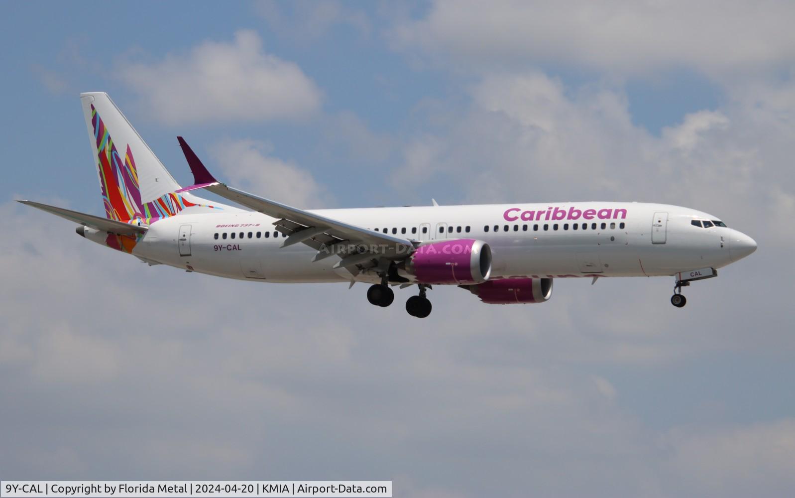 9Y-CAL, 2021 Boeing 737-8 MAX C/N 43385, BWA 737-8 zx POS / TTPP - MIA from Piarco Trinidad