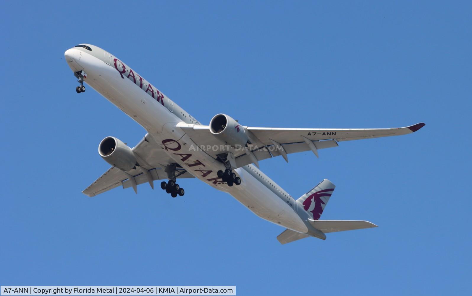 A7-ANN, 2019 Airbus A350-1041 C/N 356, QTR A35K zx DOH /OTHH - MIA arriving from Doha Qatar