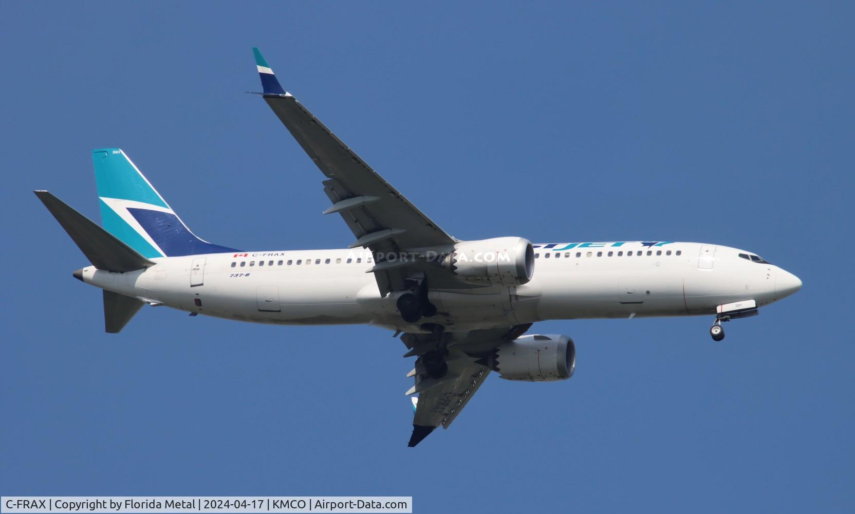 C-FRAX, 2017 Boeing 737 MAX 8 C/N 60510, WJA 737-8 zx YYC-MCO in from Calgary ALB