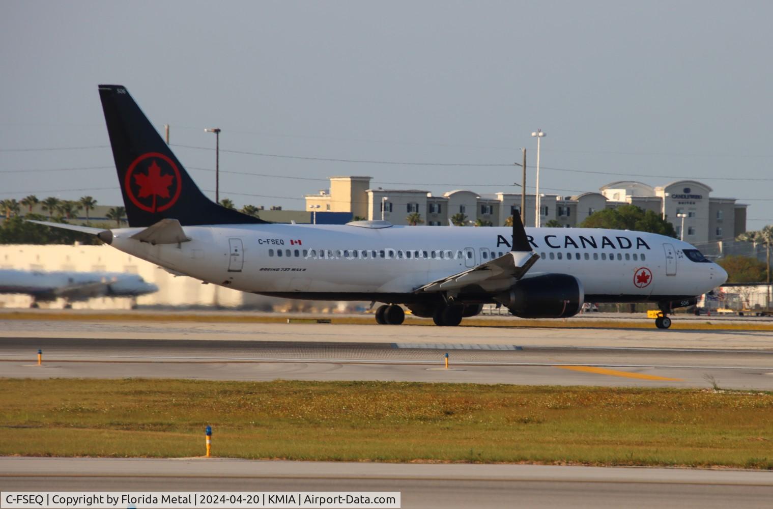 C-FSEQ, 2018 Boeing 737-8 Max C/N 61211, ACA 737-8 zx MIA-CYVR to Vancouver BC