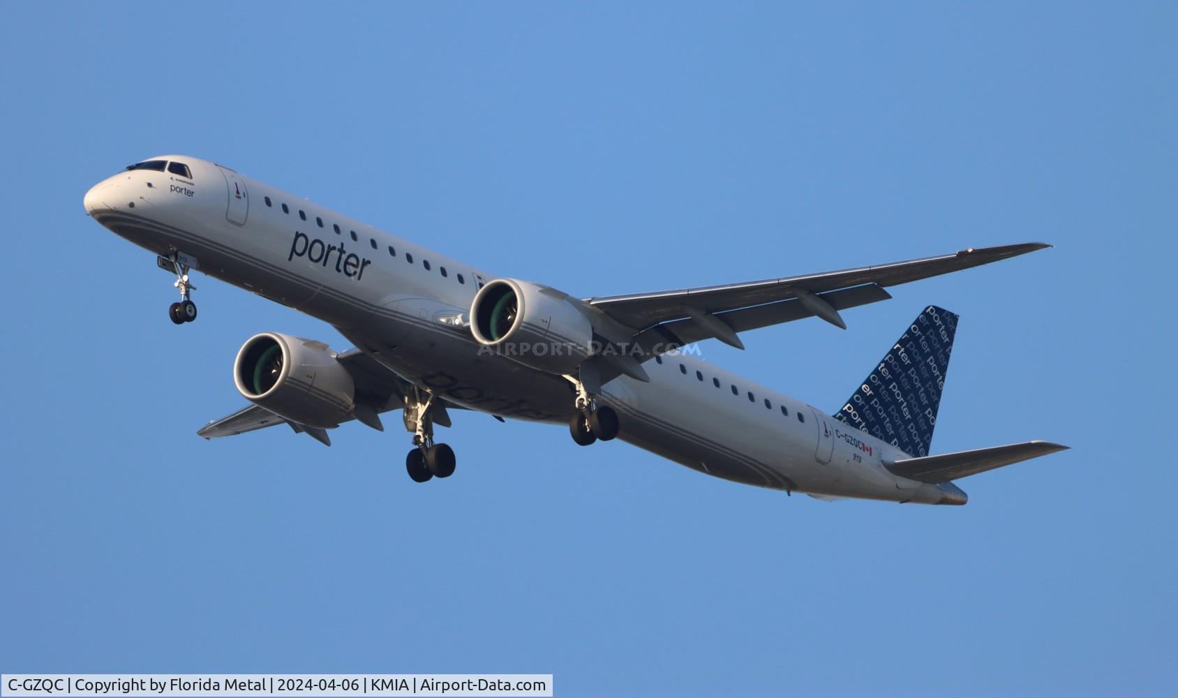 C-GZQC, 2023 Embraer E195-E2 C/N 19020102, POE E195 E2 zx CYYZ-MIA