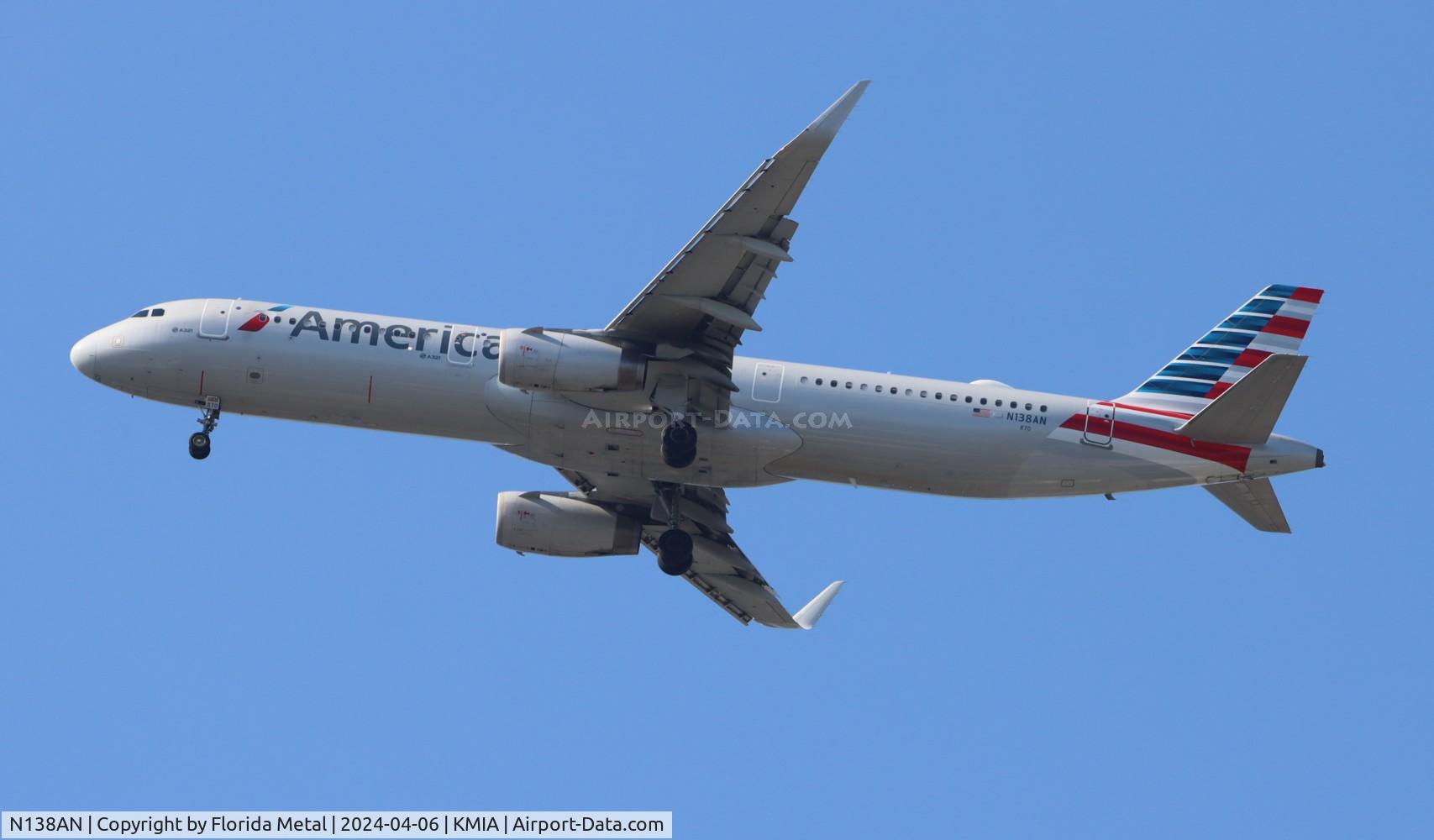 N138AN, 2015 Airbus A321-231 C/N 6650, AAL A321 zx PUJ /MDPC - MIA in from Punta Cana DR