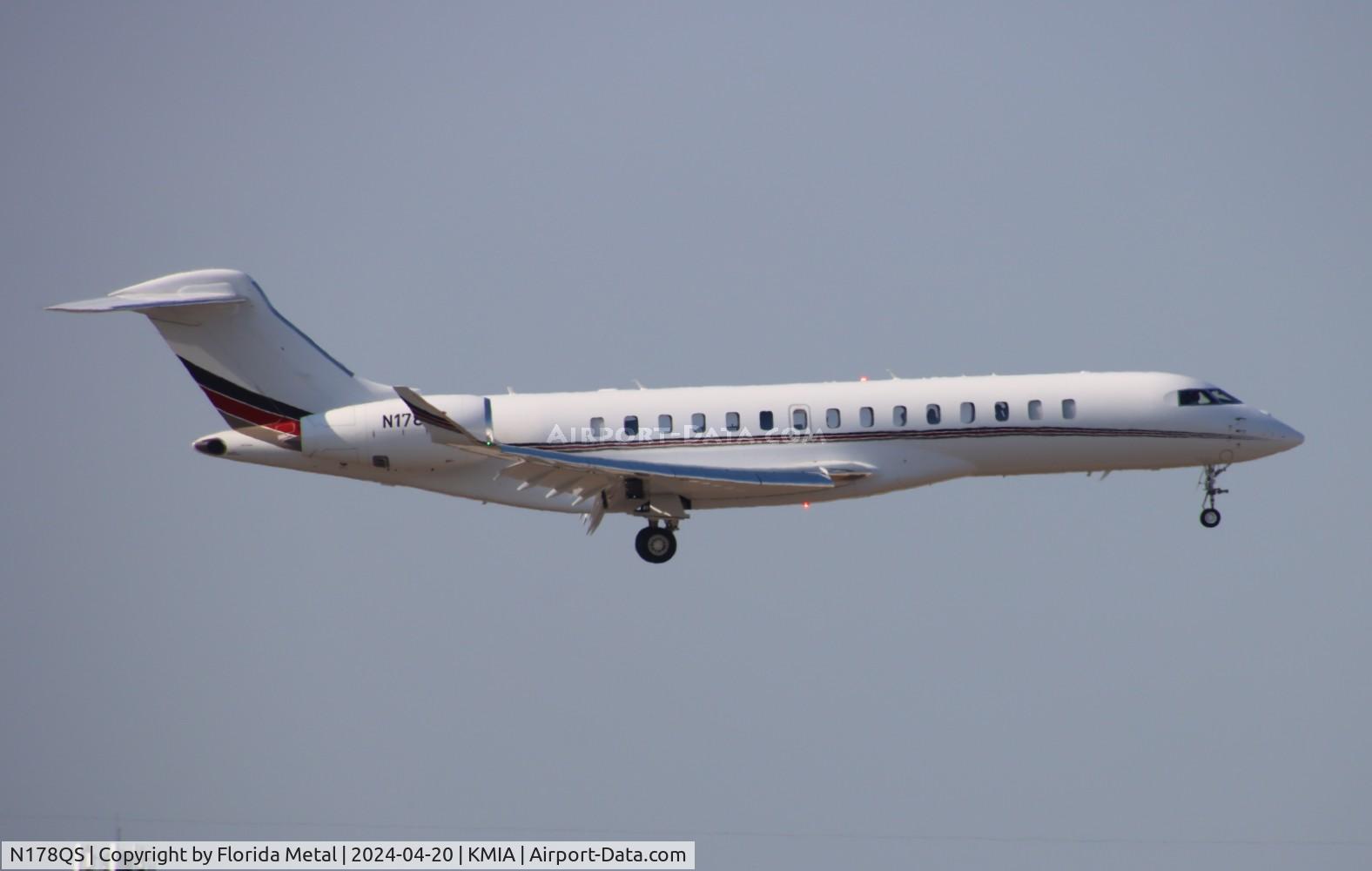 N178QS, 2022 Bombardier BD-700-2A12 Global 7500 C/N 70116, NetJets Global 7500 zx AUS-MIA