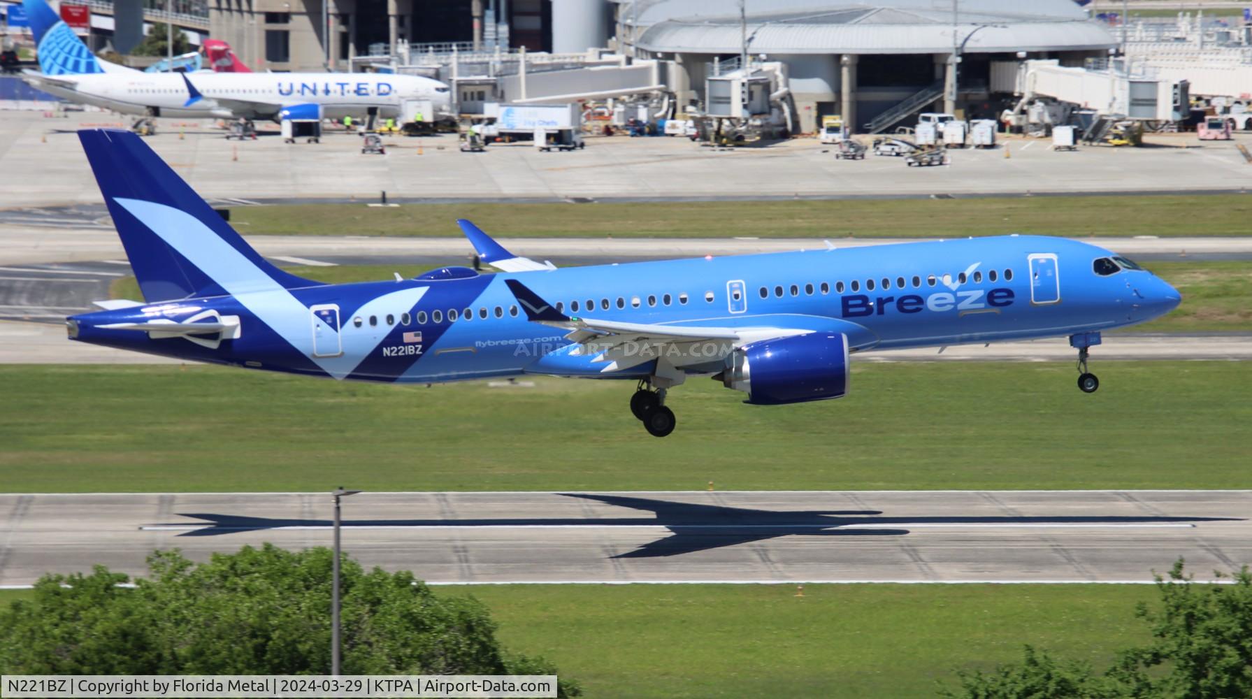 N221BZ, 2023 Airbus A220-371 C/N 55206, MXY A223 zx CHS-TPA
