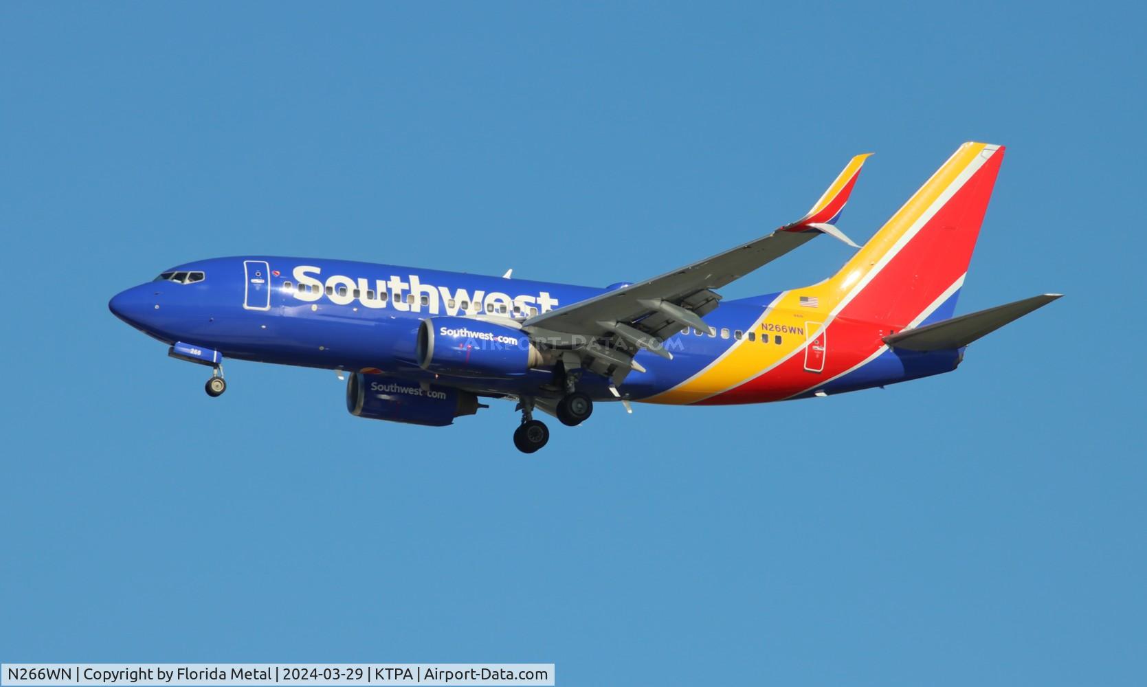 N266WN, 2007 Boeing 737-7H4 C/N 32523, SWA 737 zx SAT-TPA