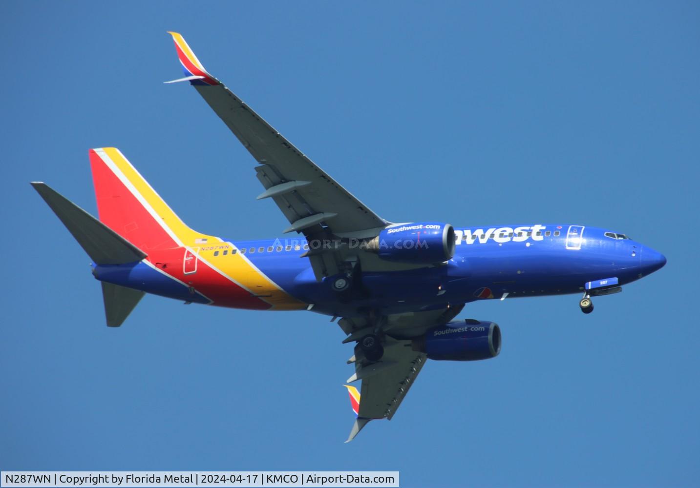 N287WN, 2007 Boeing 737-7H4 C/N 32537, SWA 737 zx AUS-MCO