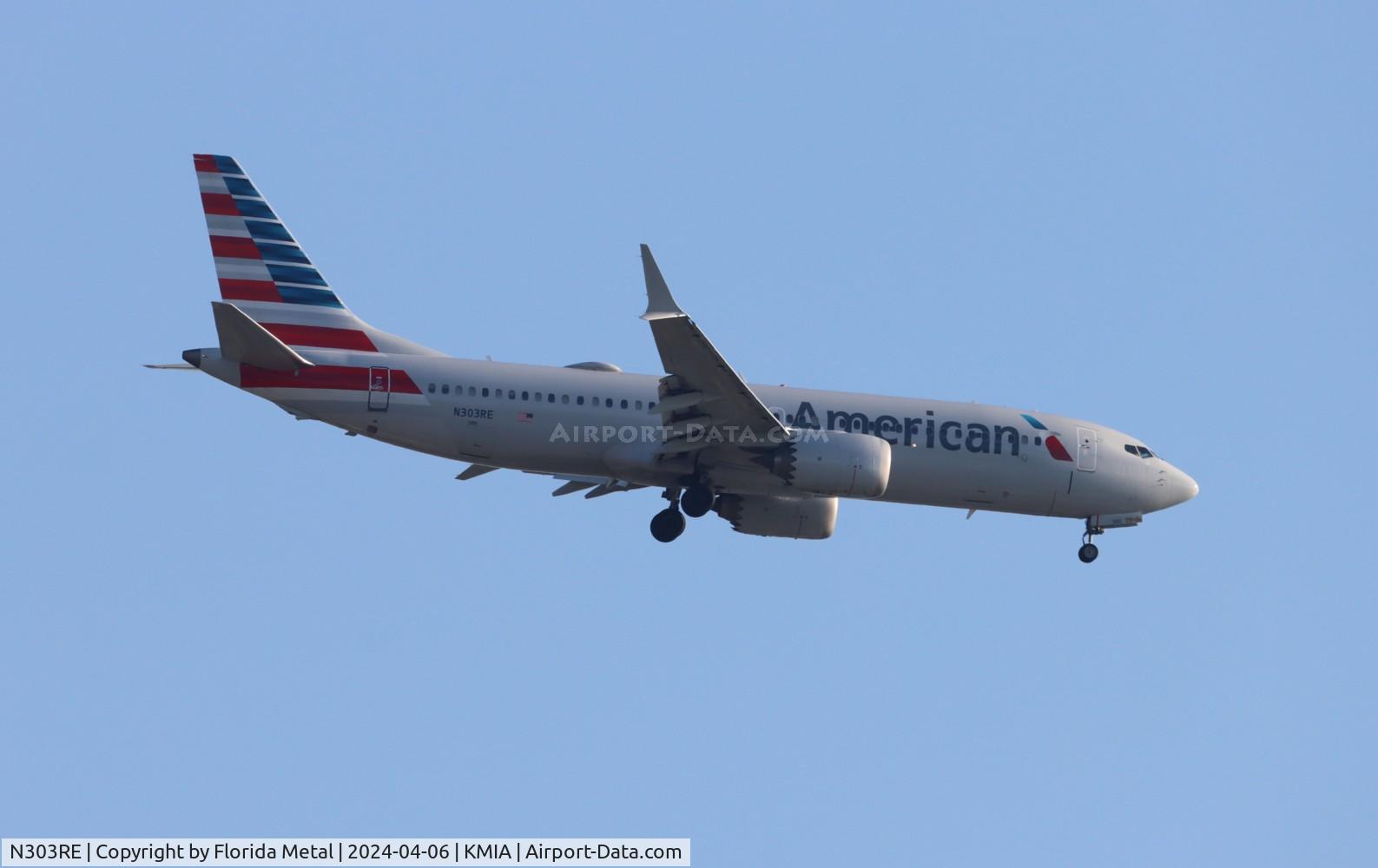 N303RE, 2018 Boeing 737-8 MAX C/N 44447, AAL 737-8 zx SAP / MHLM - MIA from La Mesa Cortes Honduras