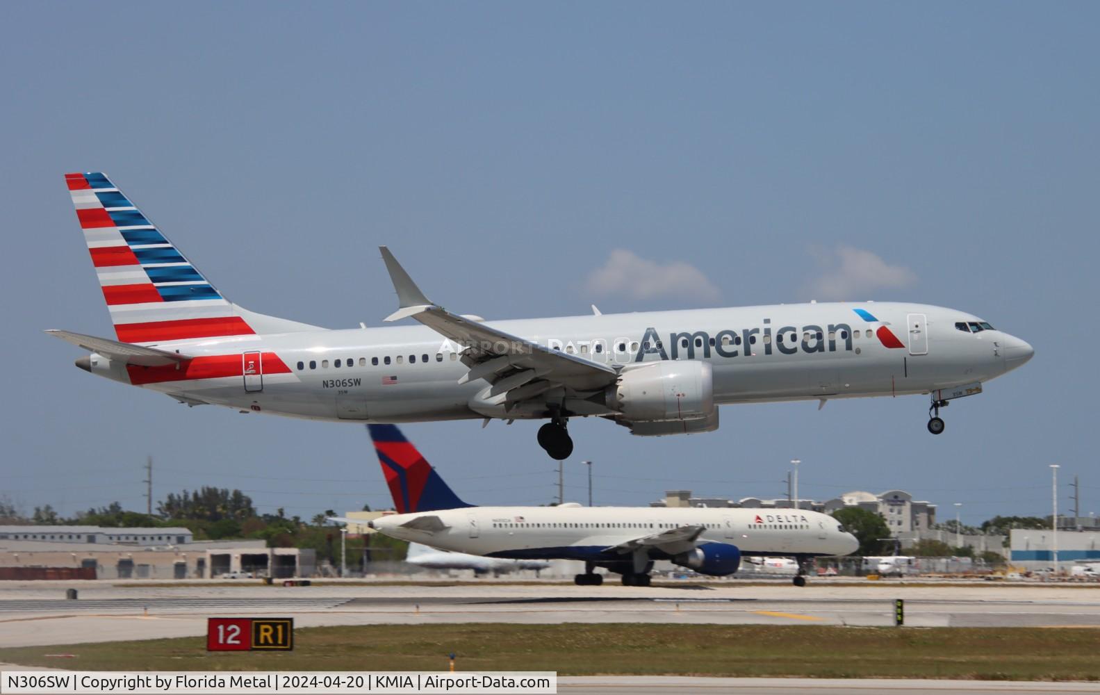 N306SW, 2021 Boeing 737-8 MAX C/N 44488, AAL 737-8 zx JFK-MIA