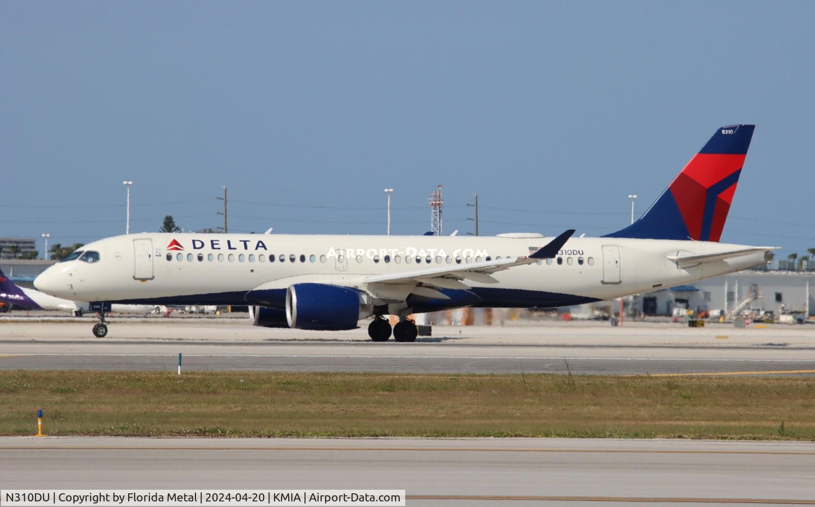 N310DU, 2021 Airbus A220-371 C/N 55142, DAL A223 zx MIA-BOS