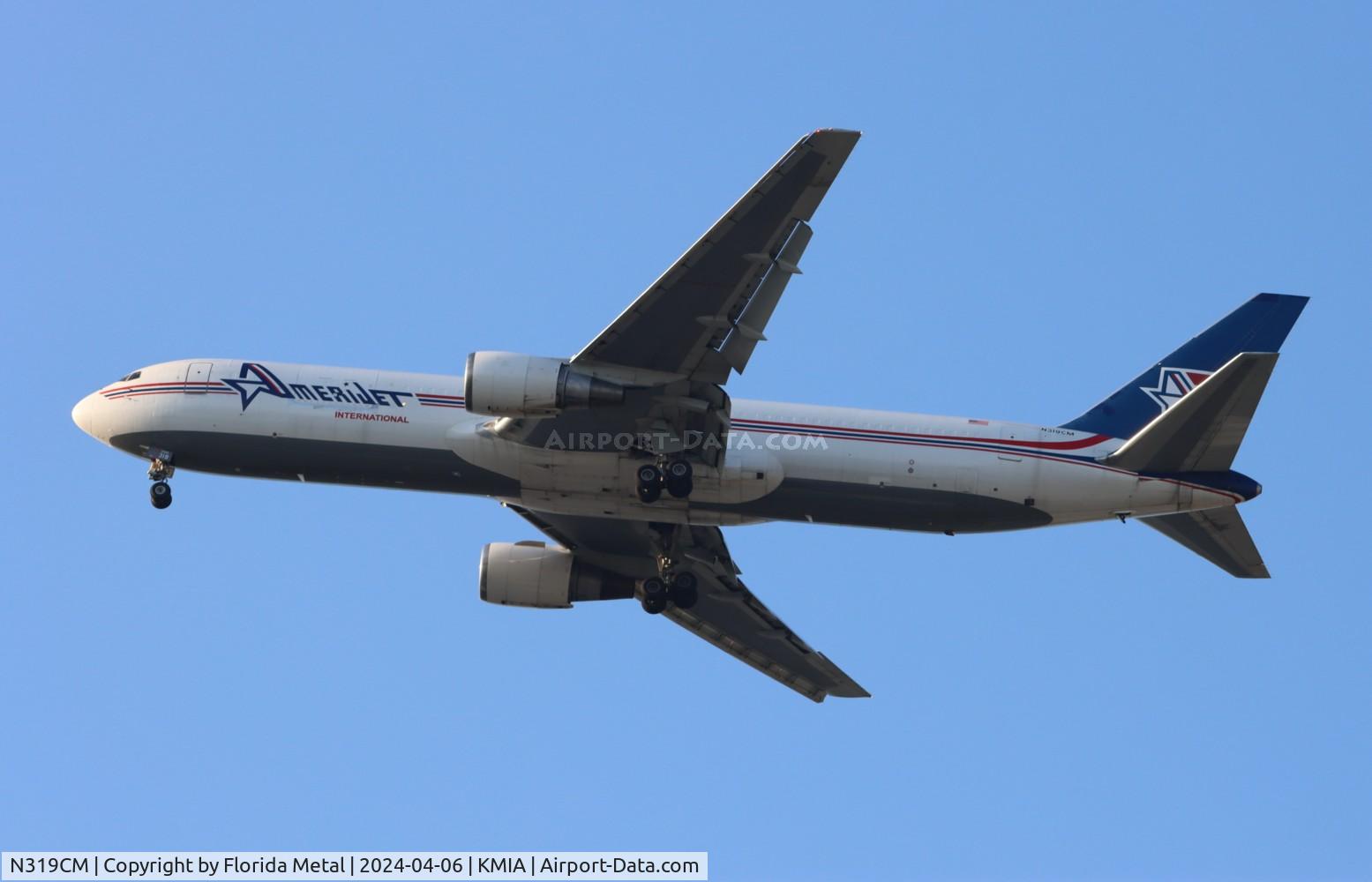 N319CM, 1988 Boeing 767-338 C/N 24407, AJT 767-300F zx SAP / MHLM - MIA in from La Mesa Cortes Honduras