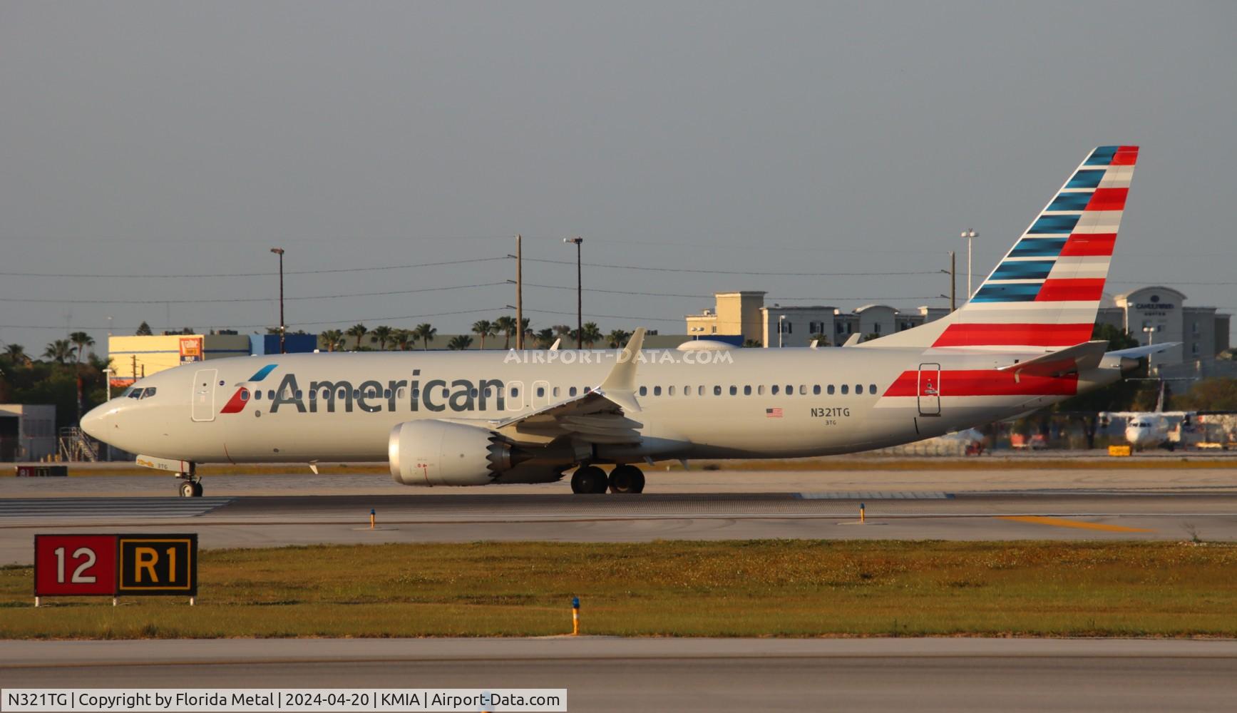 N321TG, 2023 Boeing 737-8 MAX C/N 68101, AAL 737-8 zx MIA - MGA /MNMG departing to Managua Nicaragua