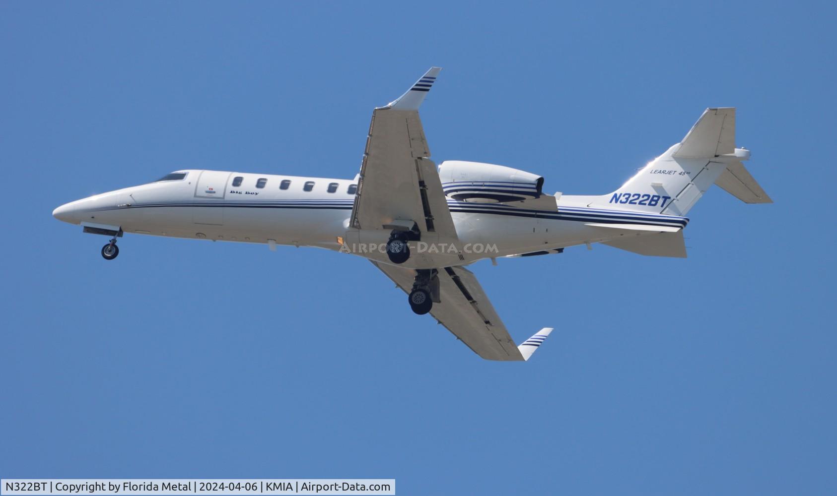 N322BT, 2008 Learjet Inc 45 C/N 363, Lear 45 zx FTW-MIA