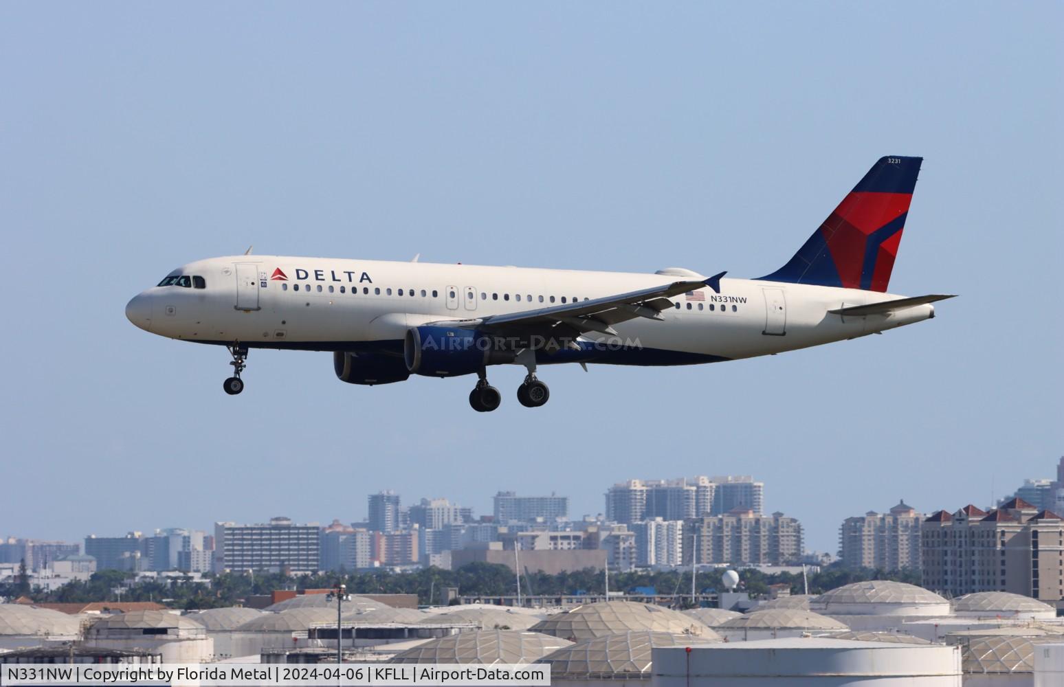 N331NW, 1992 Airbus A320-211 C/N 318, DAL A320 zx CVG-FLL