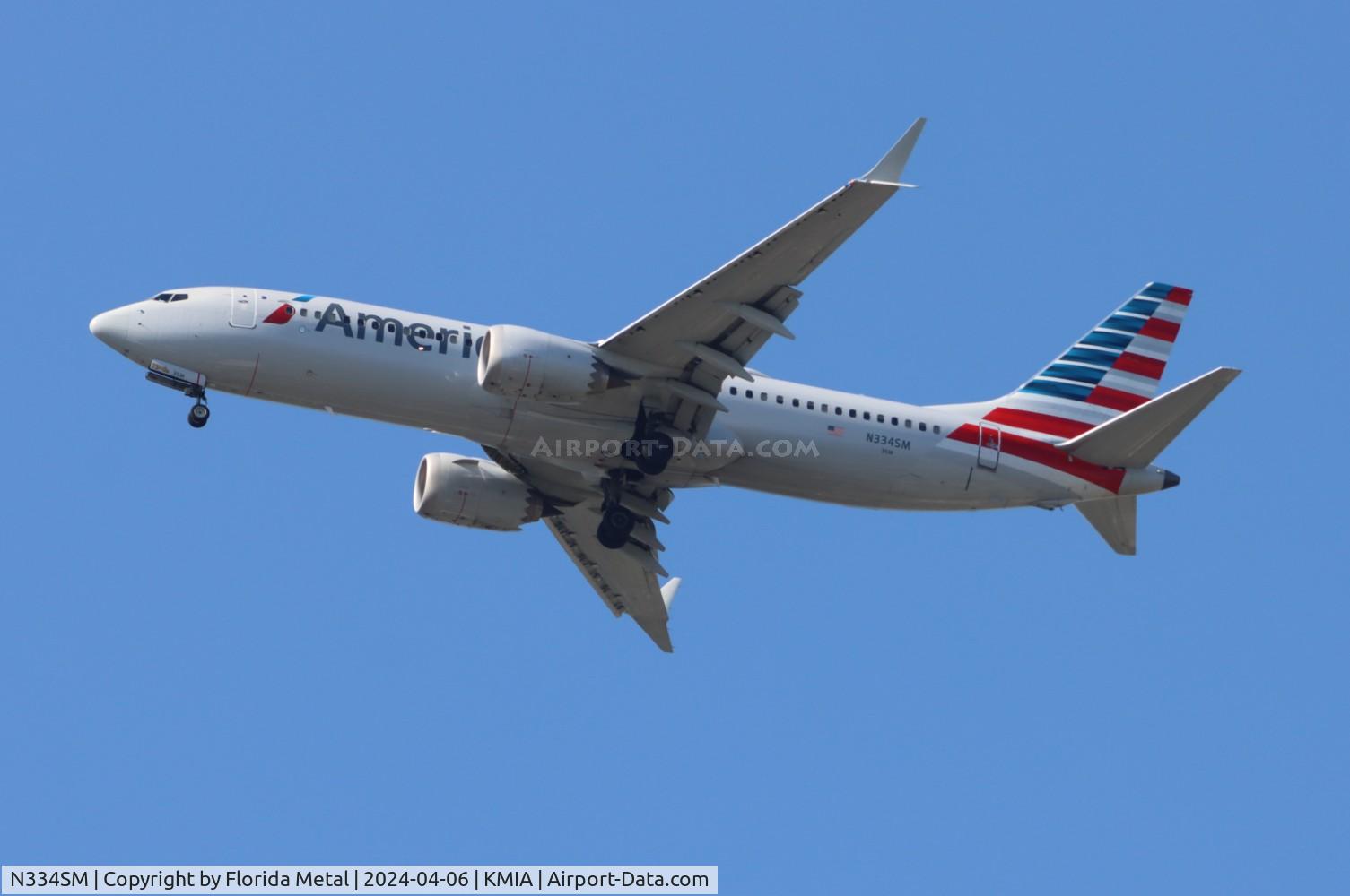 N334SM, 2021 Boeing 737-8 MAX C/N 44478, AAL 737-8 zx DEN-MIA