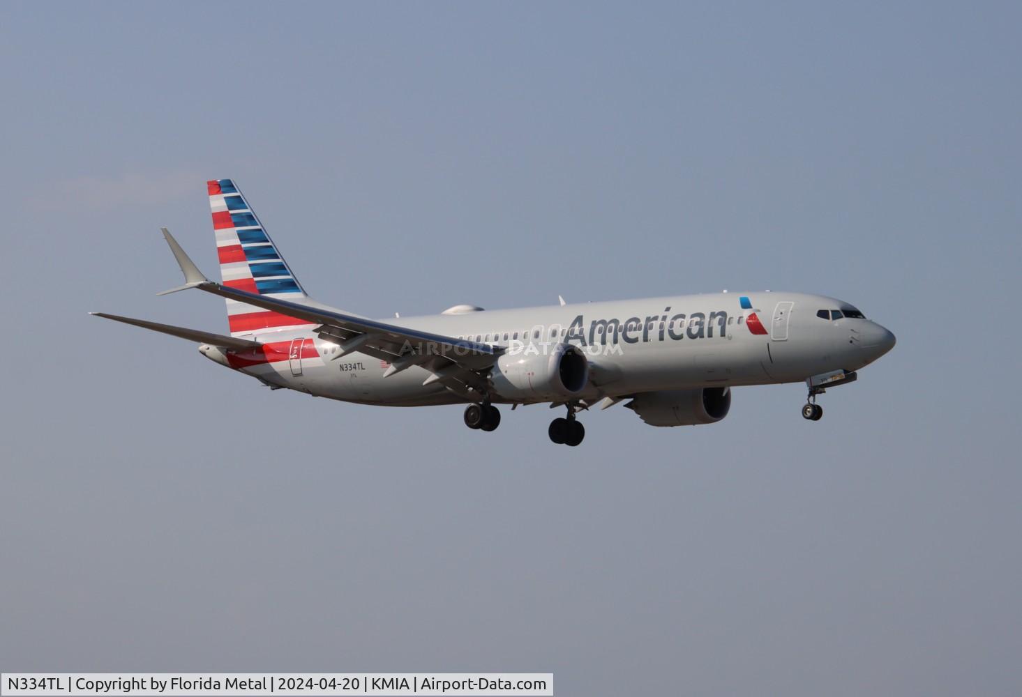 N334TL, 2023 Boeing 737-8 MAX C/N 68105, AAL 737-8 zx BNA-MIA