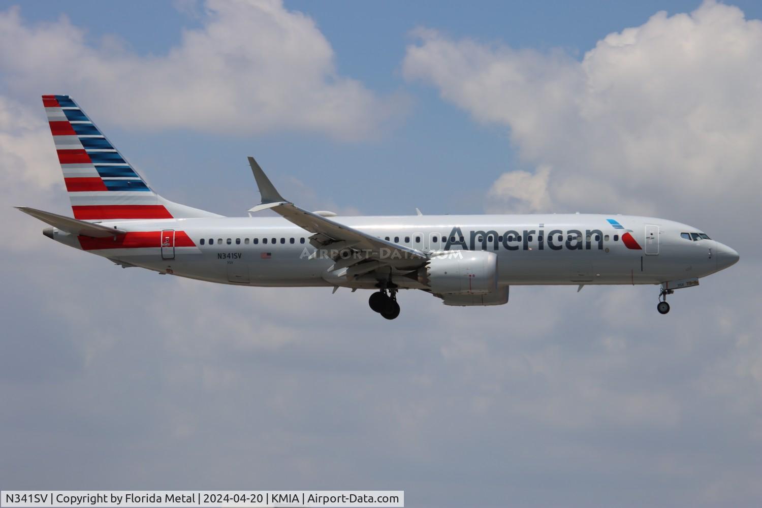 N341SV, 2021 Boeing 737-8 MAX C/N 44487, AAL 737-8 zx SAN-MIA