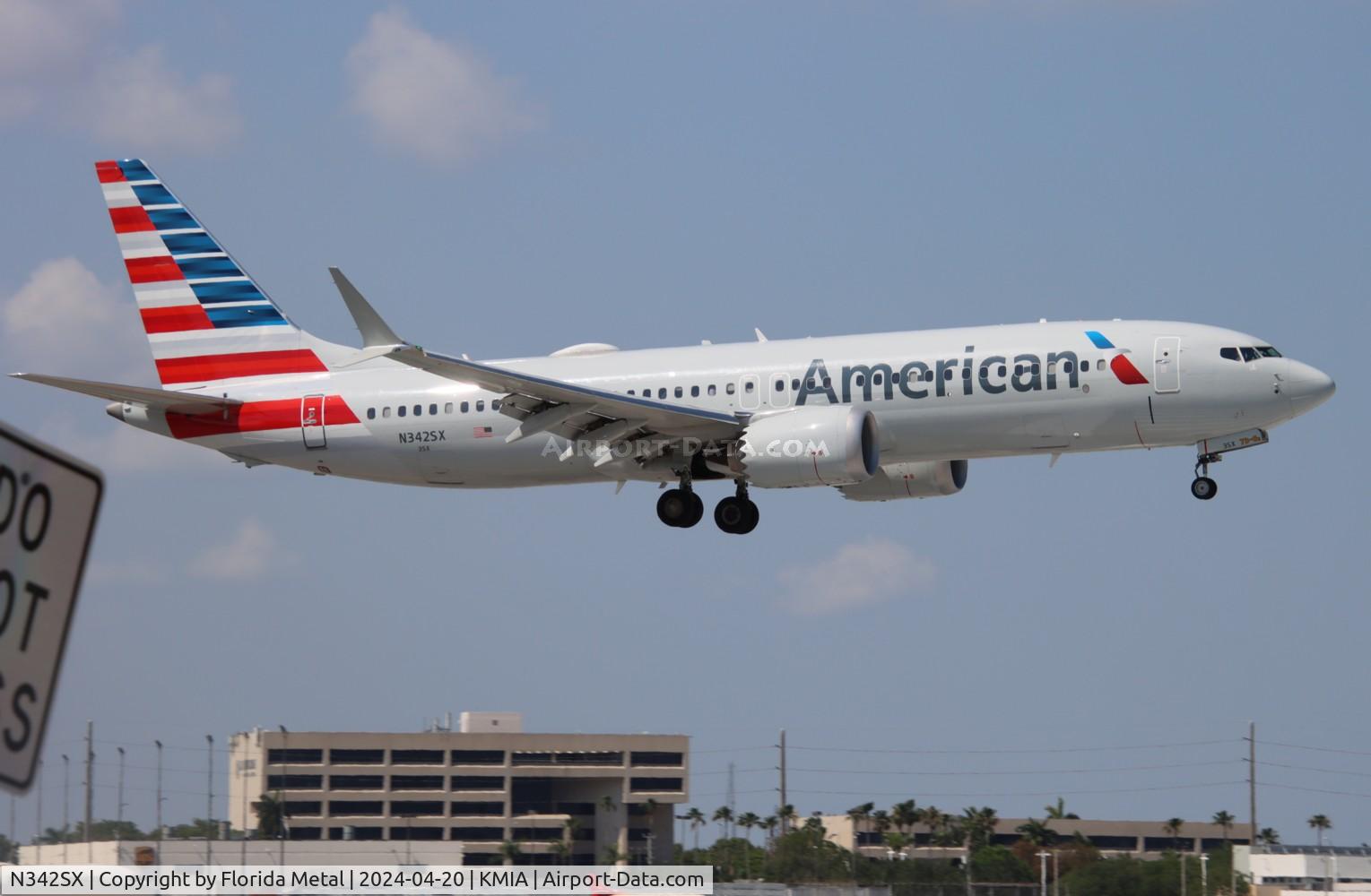 N342SX, 2023 Boeing 737-8 MAX C/N 67991, AAL 737-8 zx EWR-MIA