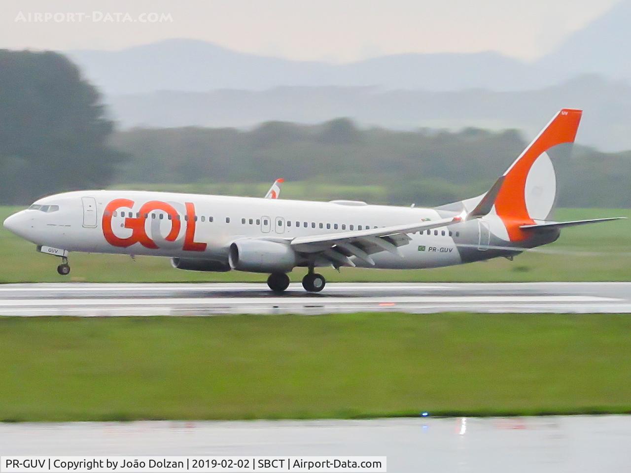PR-GUV, 2012 Boeing 737-8EH C/N 39609, Landing at SBCT rwy 33.