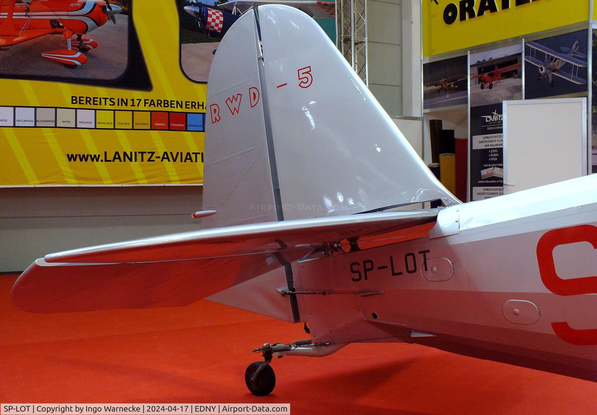SP-LOT, 2000 Stowarzyszenie Lotnictwa Eksperymentalnego RWD-5R C/N 001, Rogalski-Wigura-Dzewiecki (Stowarzyszenie Lotnictwa Eksperymentalnego EAA991) RWD-5R replica, marked as 'SP-AJU' to commemorate the transatlantic flight by a single-seat RWD-5bis from Senegal to Brazil in May 1933, at the AERO 2024, Friedrichshafen