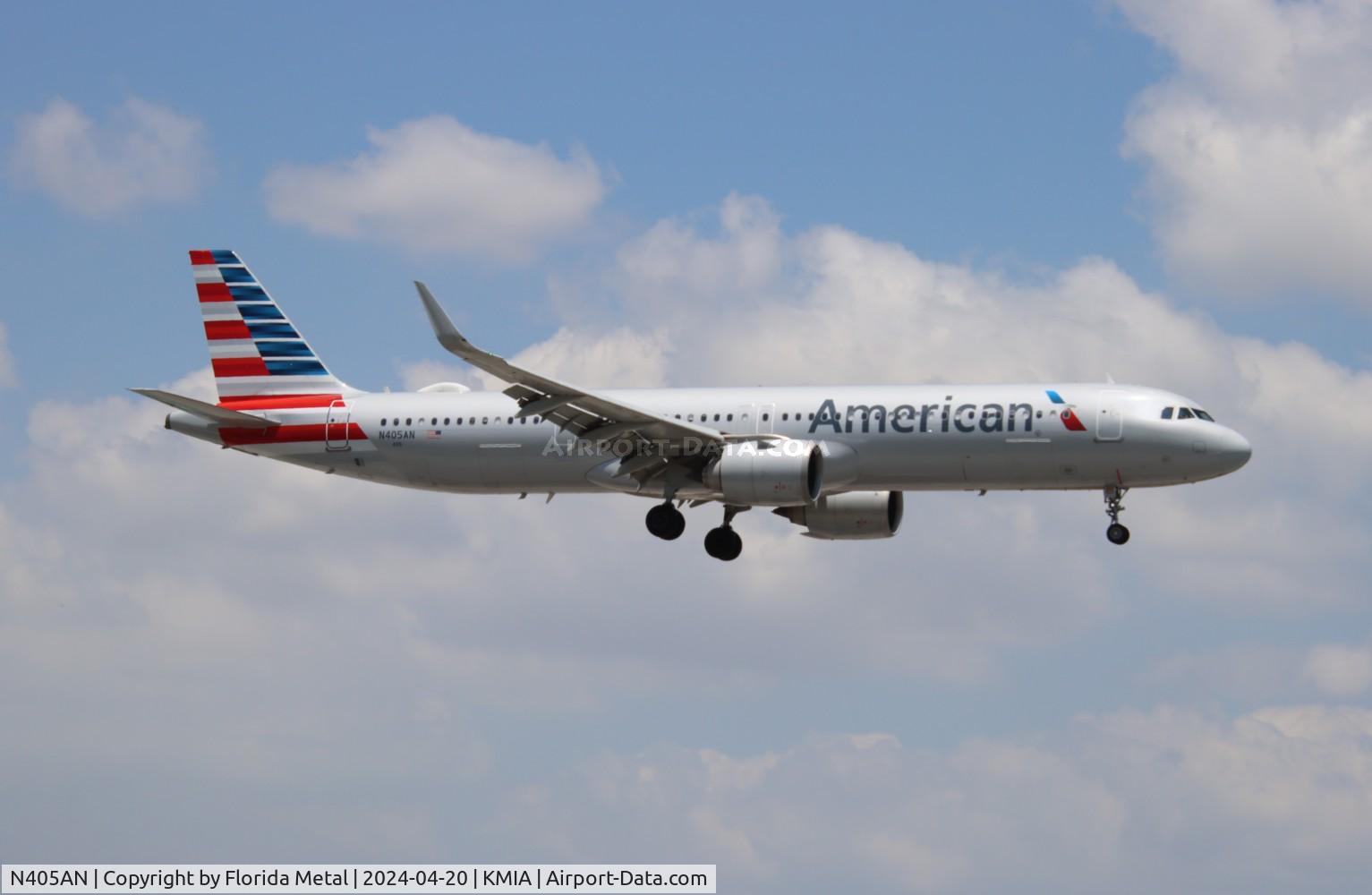 N405AN, 2019 Airbus A321-253NX C/N 8800, AAL A321N zx LIM,SPJC - MIA in from Lima Peru