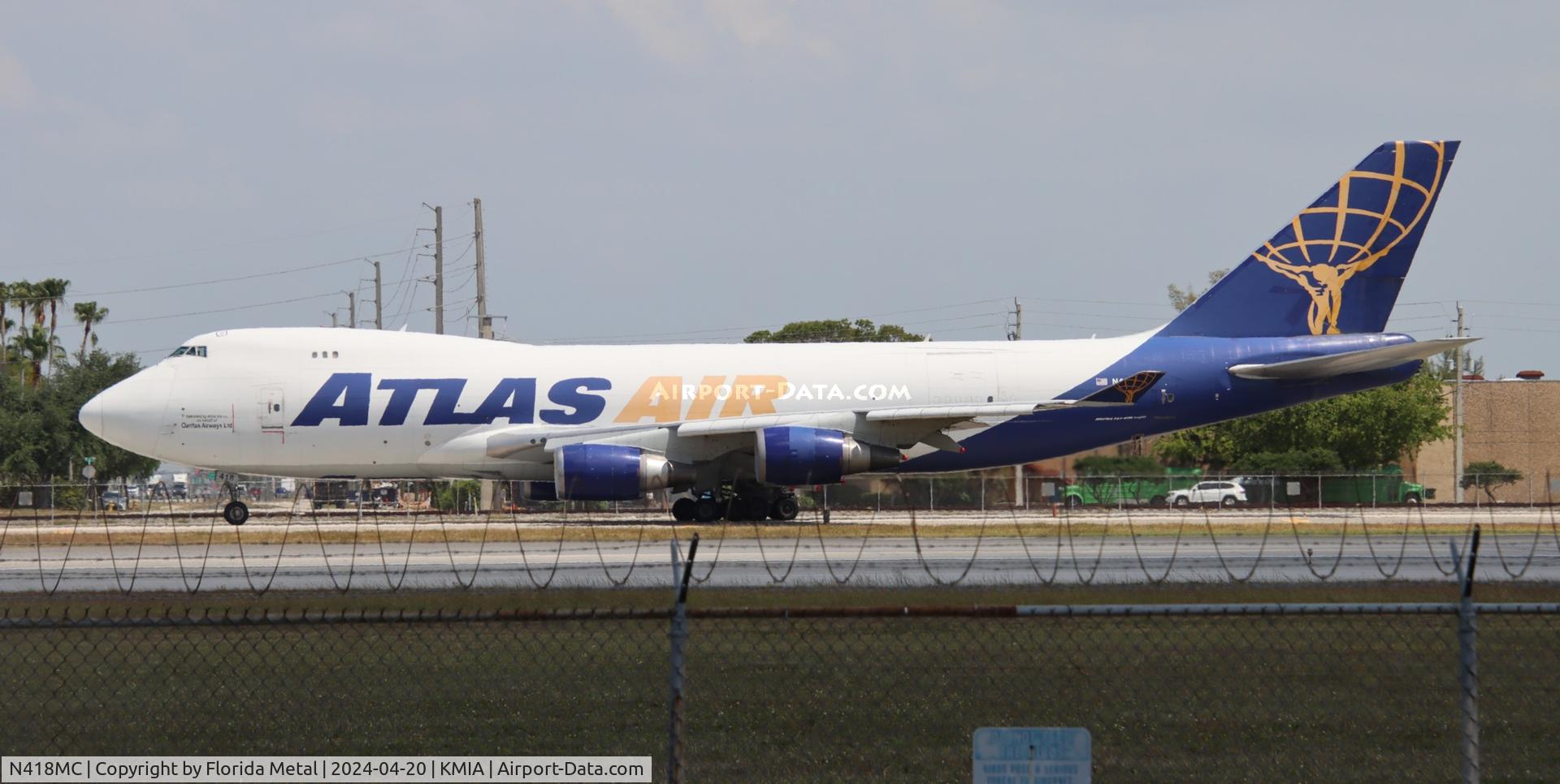 N418MC, 2002 Boeing 747-47UF C/N 32840, GTI 747-400F zx MIA-BOG/SKBO - Atlas to Bogota Colombia