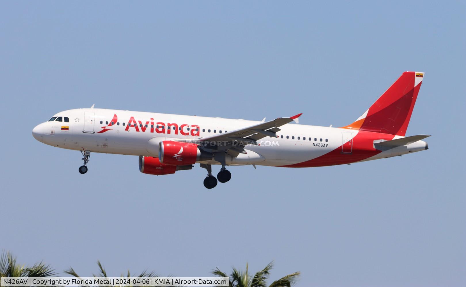 N426AV, 2009 Airbus A320-214 C/N 4026, AVA A320 zx MGA, MNMG - MIA in from Managua Nicaragua