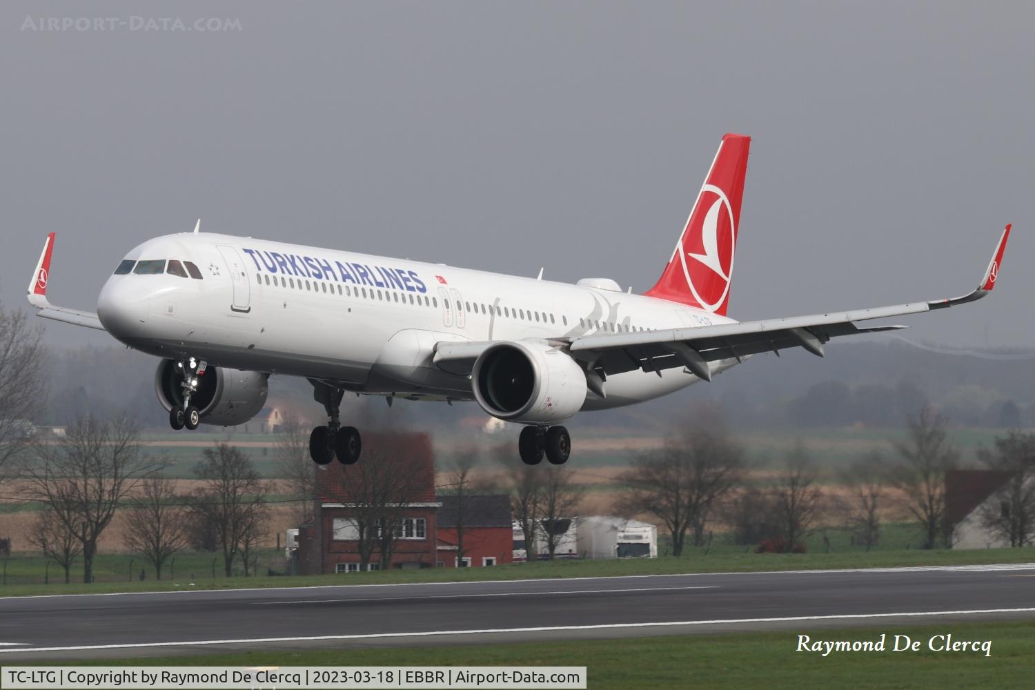 TC-LTG, 2021 Airbus A321-271NX C/N 10375, Landing at Brussels Airport.