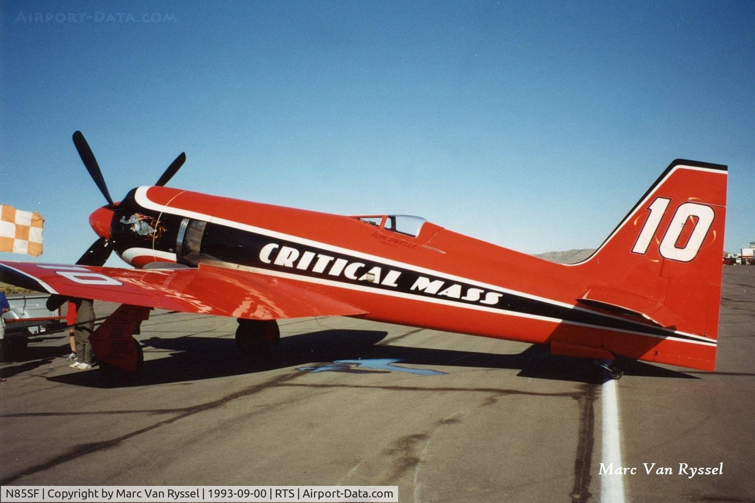 N85SF, 1953 Hawker Sea Fury T.20 C/N ES.8504, #10 Critical Mass was flown by Tom Dwelle at the Reno Air Races in sept. 1993.