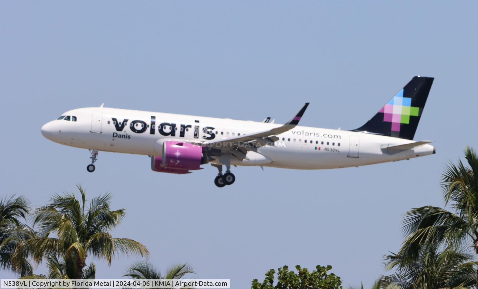 N538VL, 2018 Airbus A320-271NX C/N 8366, VOI A32N zx GDL /MMGL - MIA in from Guadalajara MX