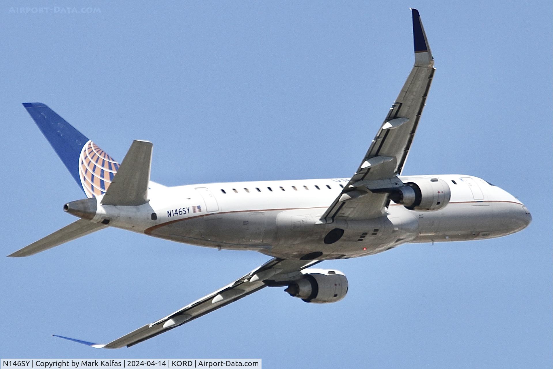 N146SY, 2015 Embraer 175LR (ERJ-170-200LR) C/N 17000491, E75L SkyWest/United Express EMBRAER 175LR  N146SY SKW5463 ORD-SLC departing 10C KORD