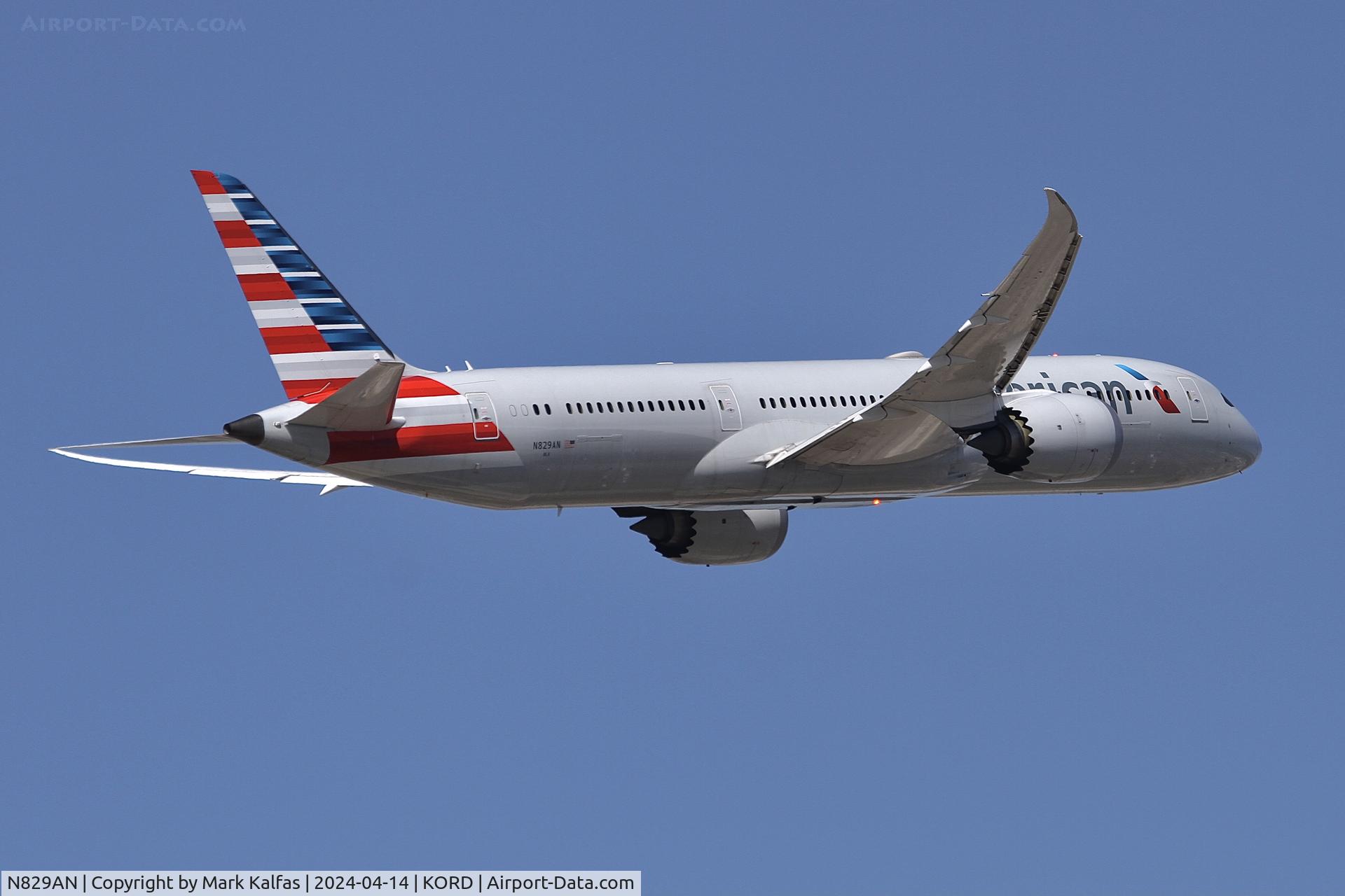N829AN, 2017 Boeing 787-9 Dreamliner Dreamliner C/N 40651, B789 American Airlines Boeing 787-9 Dreamliner N829AN AAL2429 ORD-DFW departing 10C KORD