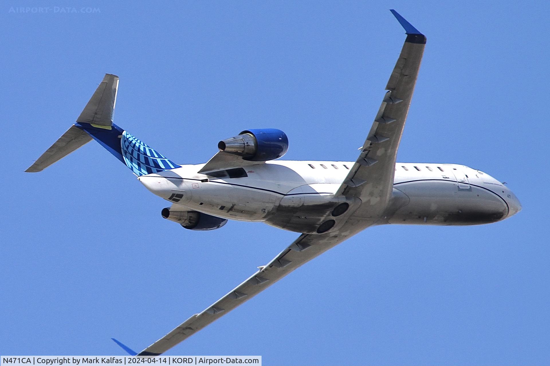 N471CA, 2002 Bombardier CRJ-200ER (CL-600-2B19) C/N 7655, CRJ2 SkwWest/United Express Bombardier CRJ-200ER (CL-600-2B19)  N471CA SKW5668 ORD-MKE departing 10C KORD