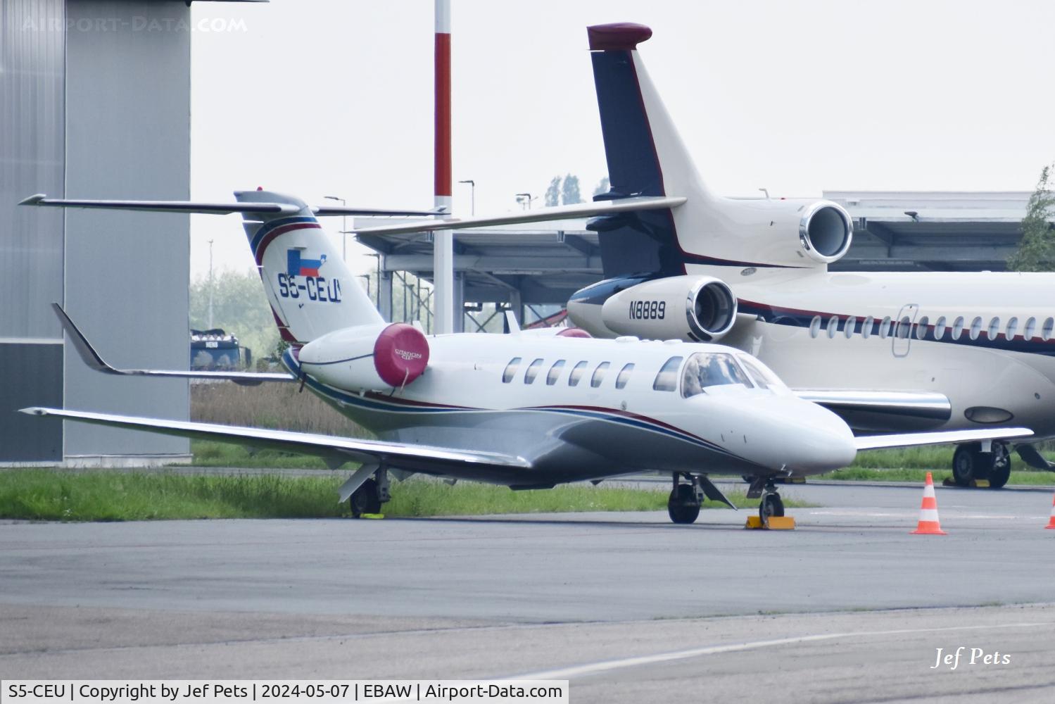 S5-CEU, 2008 Cessna 525A CitationJet CJ2+ C/N 525A-0387, S5-CEU at Antwerp Airport.
