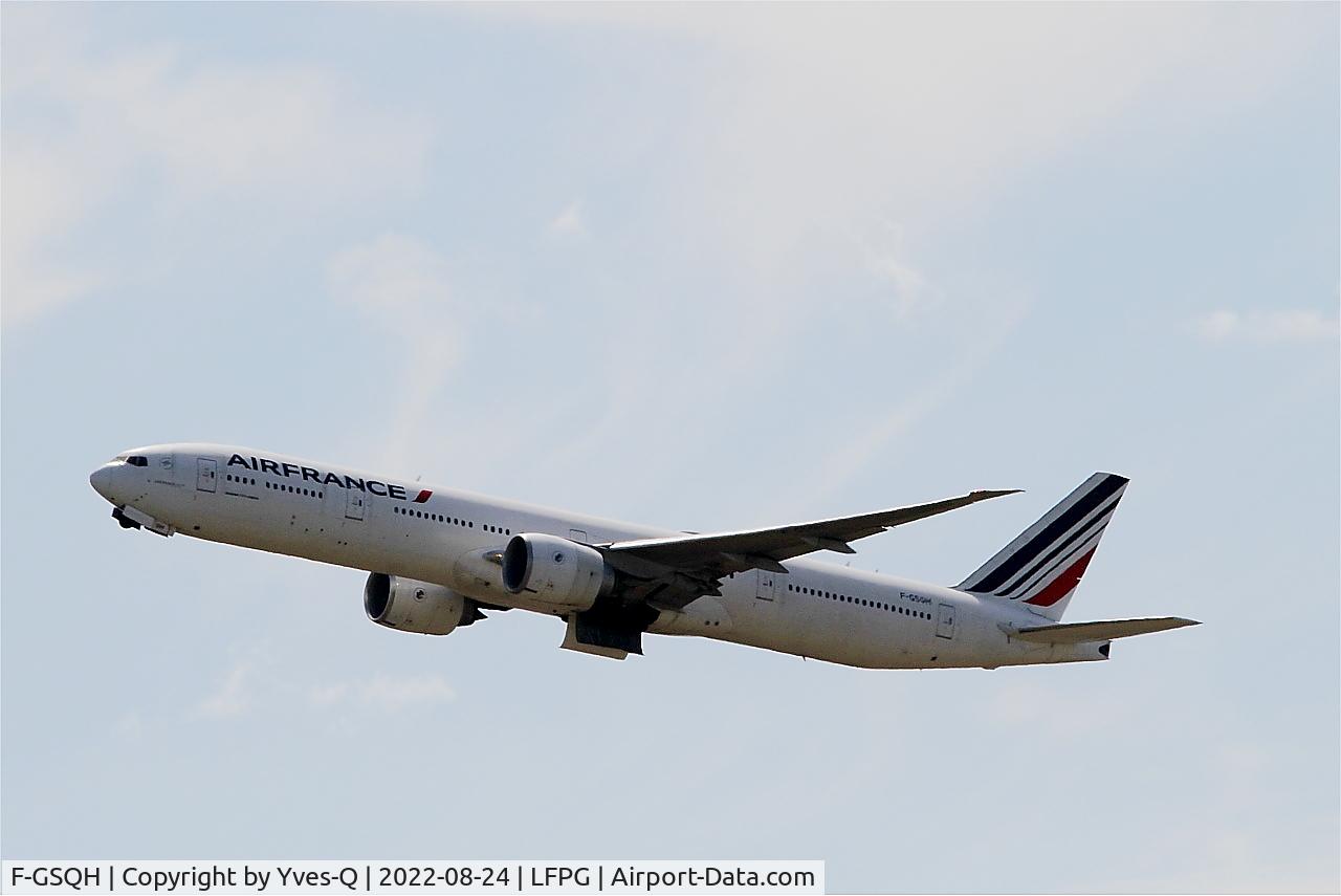 F-GSQH, 2005 Boeing 777-328/ER C/N 32711, Boeing 777-328ER, Climbing from rwy 08L, Roissy Charles De Gaulle airport (LFPG-CDG)