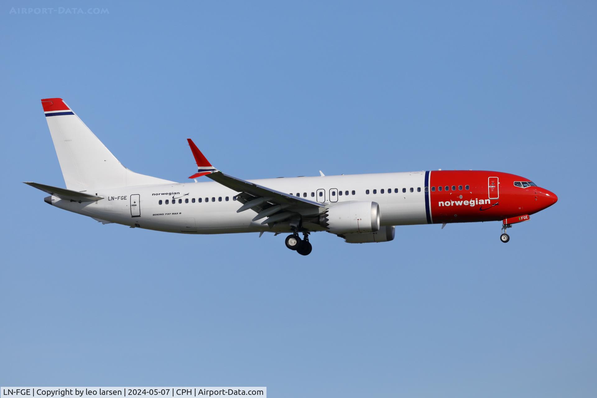 LN-FGE, 2021 Boeing 737-8 MAX C/N 63560, Copenhagen 7.5.2024