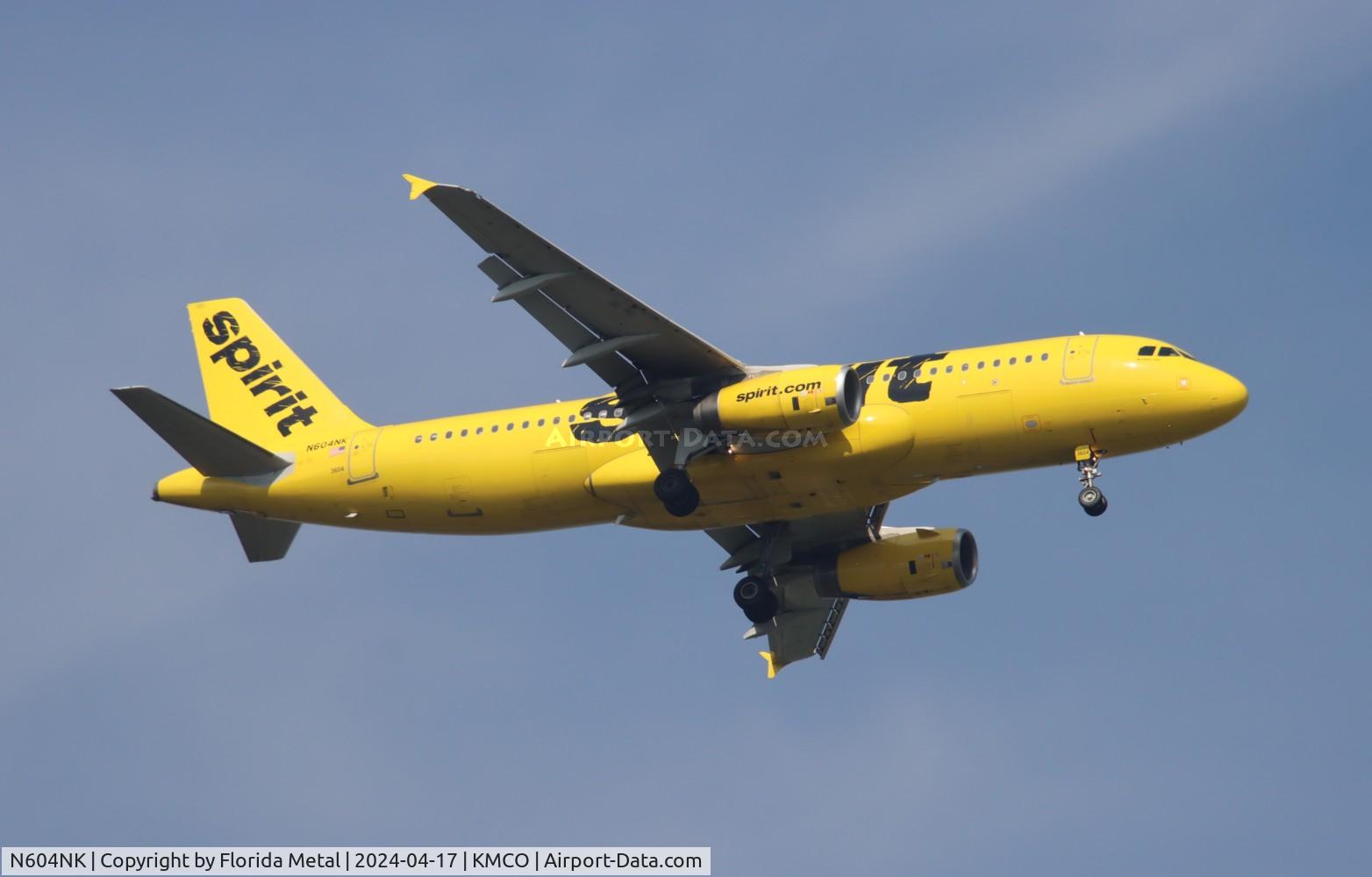 N604NK, 2010 Airbus A320-232 C/N 4431, NKS A320 yellow zx BOS-MCO